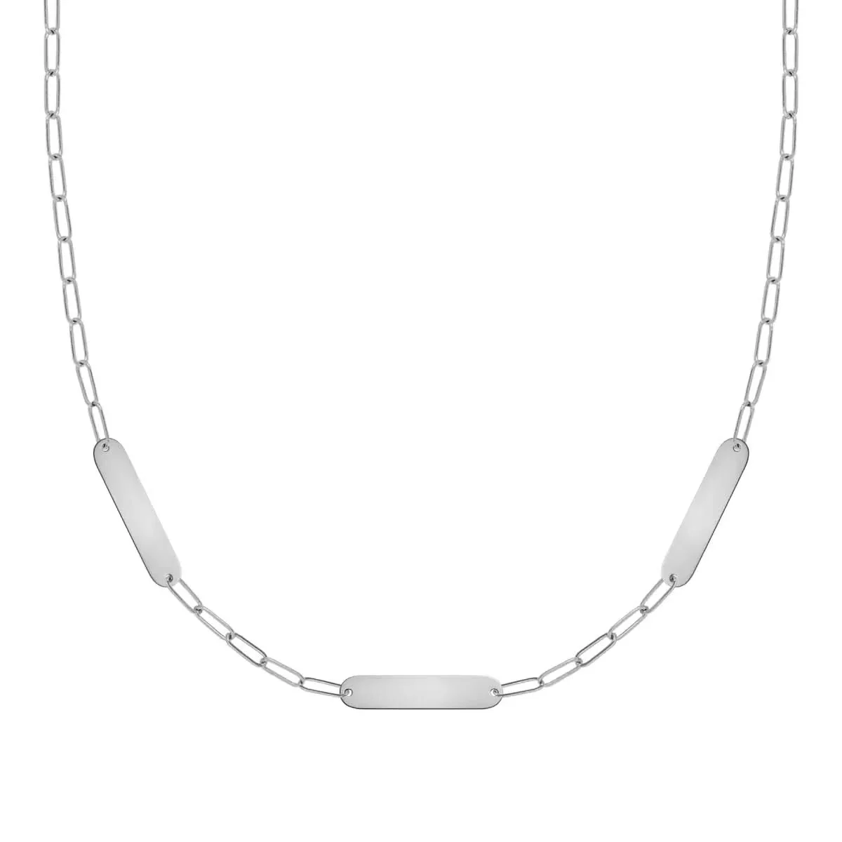 Petite 3 Nameplate Necklace on Adelaide Mini in 14k Gold - Image 8