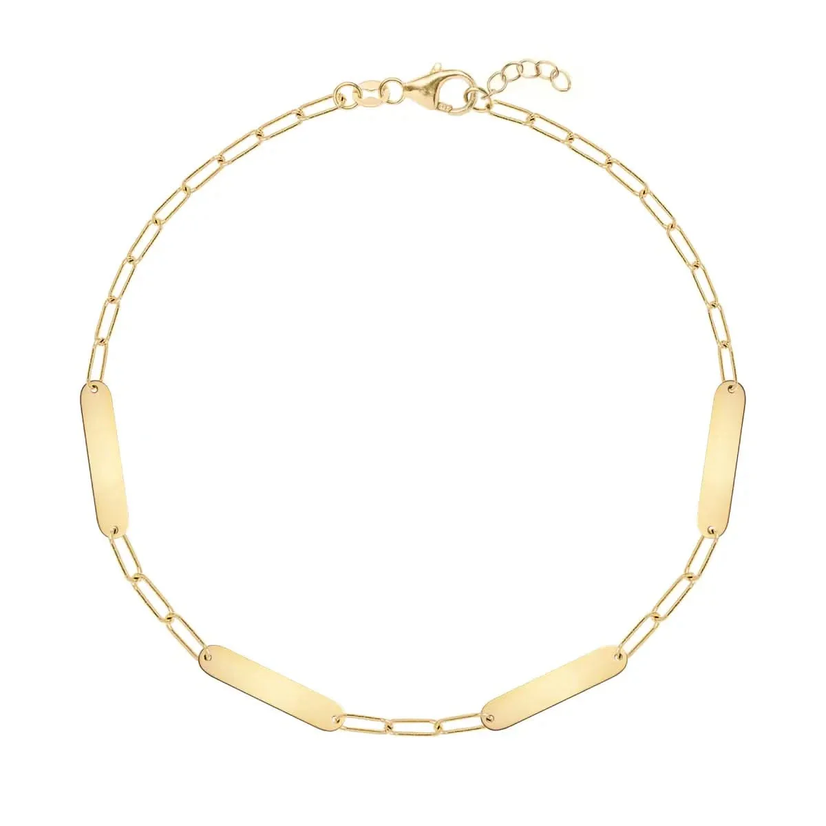 Petite 4 Nameplate Bracelet on Adelaide Mini in 14k Gold