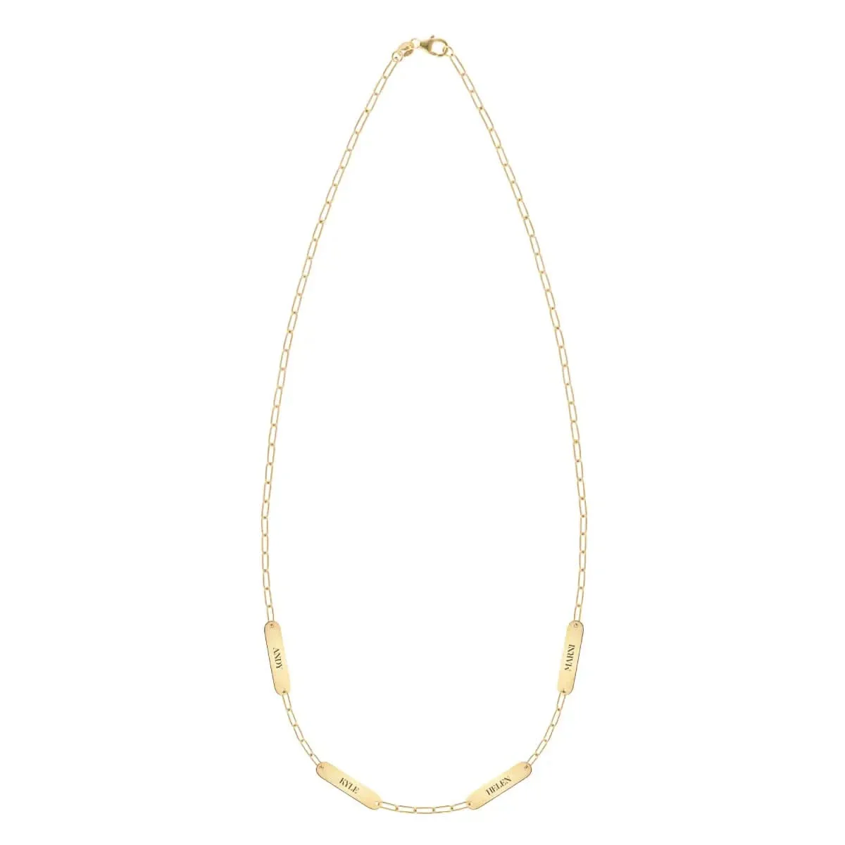 Petite 4 Nameplate Necklace on Adelaide Mini in 14k Gold - Image 5