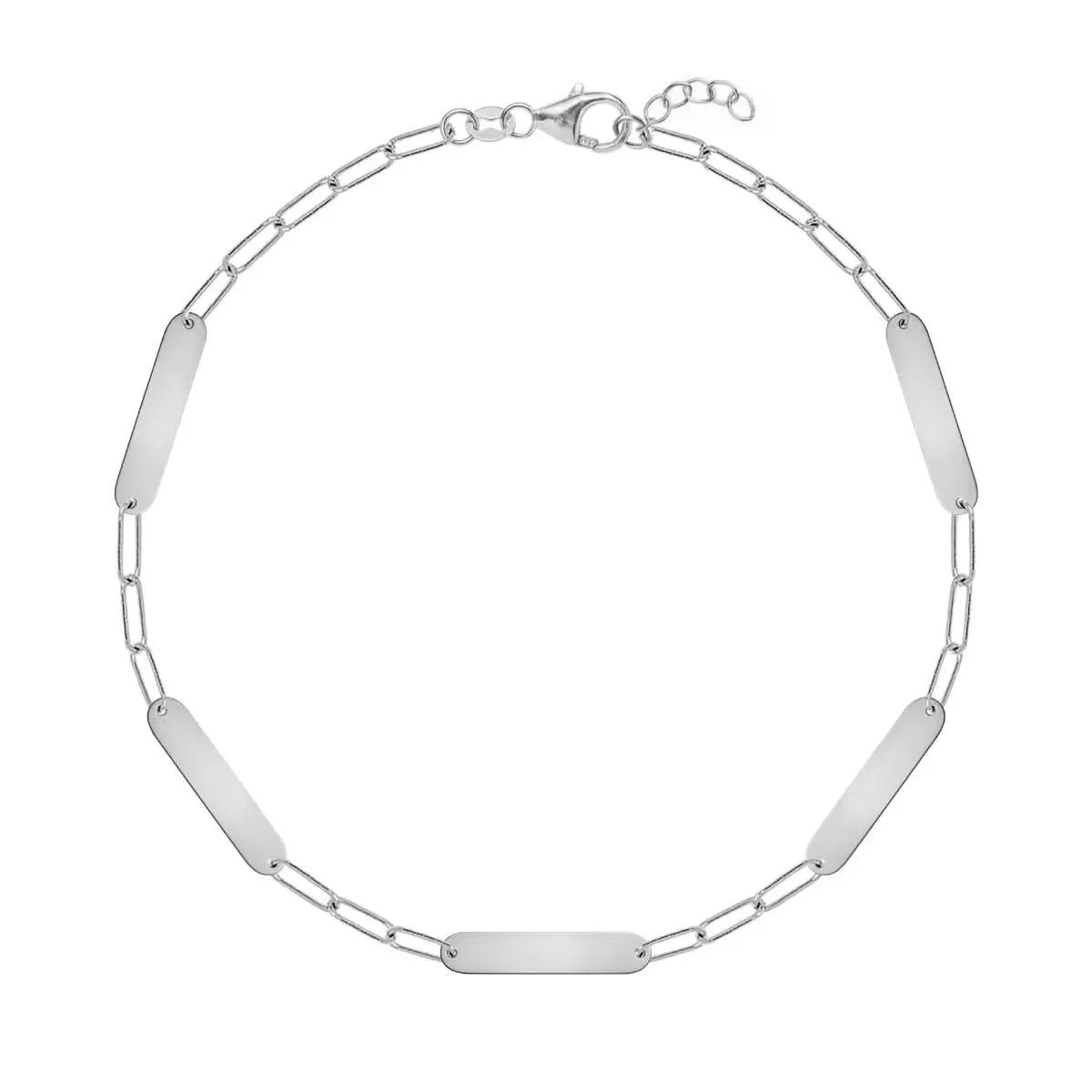 Petite 5 Nameplate Bracelet on Adelaide Mini in 14k Gold - Image 7