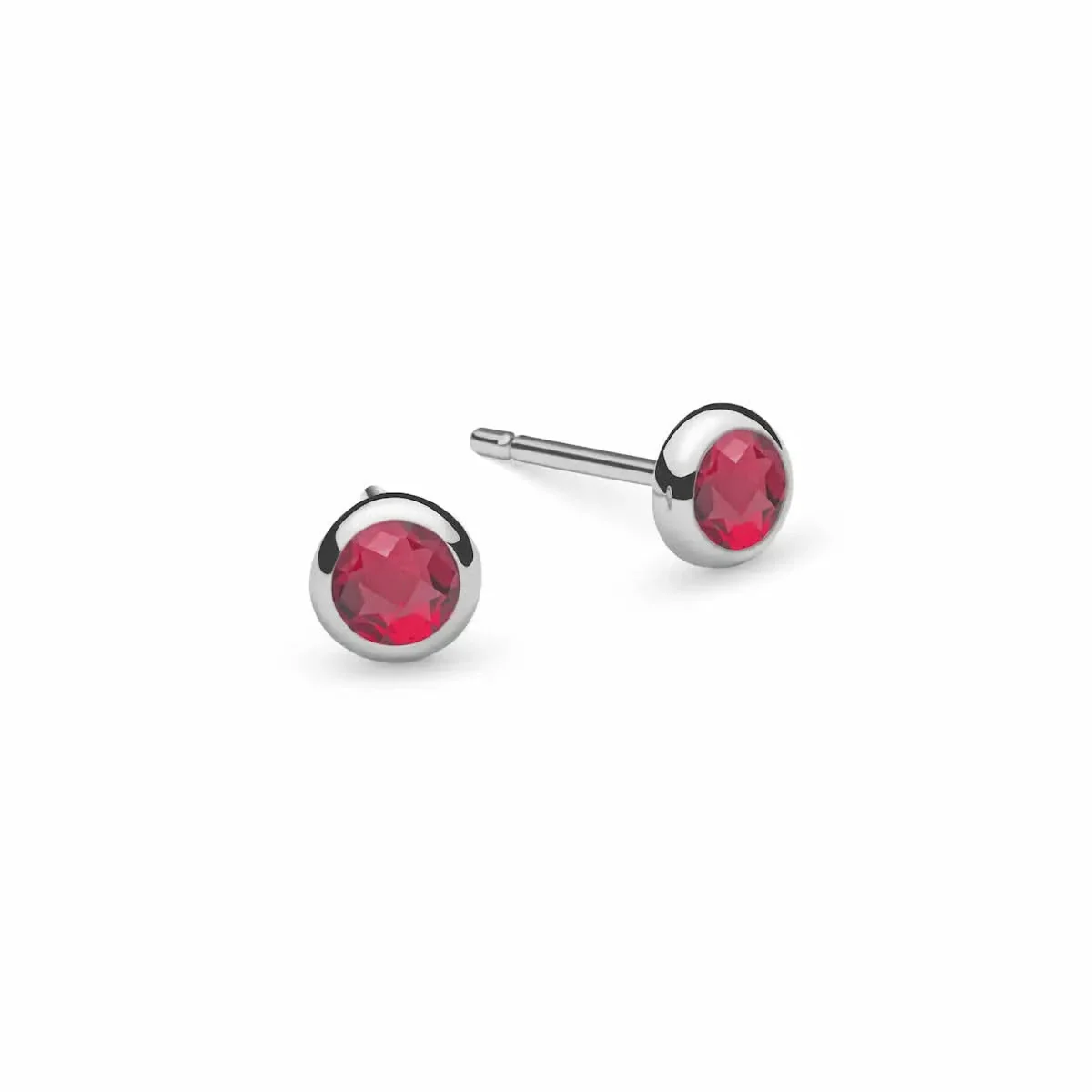 Petite Ruby Stud Earrings in 14k Gold (July) - Image 5