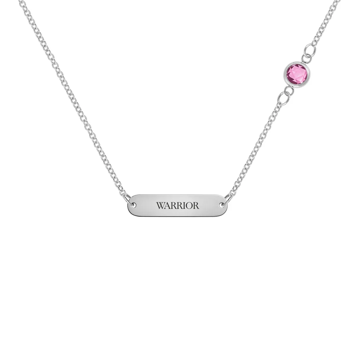 Pink Awareness WARRIOR & 1 Petite Pink Sapphire Necklace in 14k Gold - Image 7