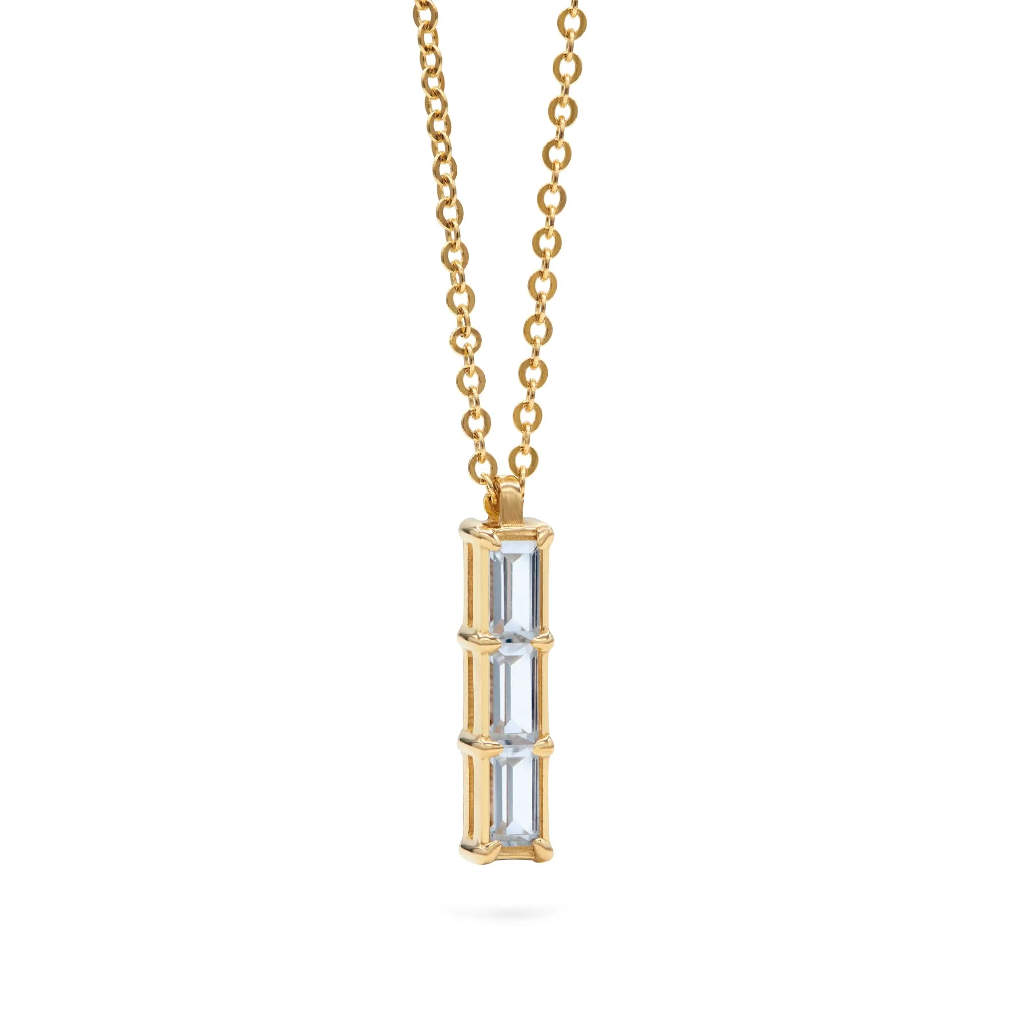 Providence 3 Aquamarine Pendant in 14k Gold (March) - Image 4
