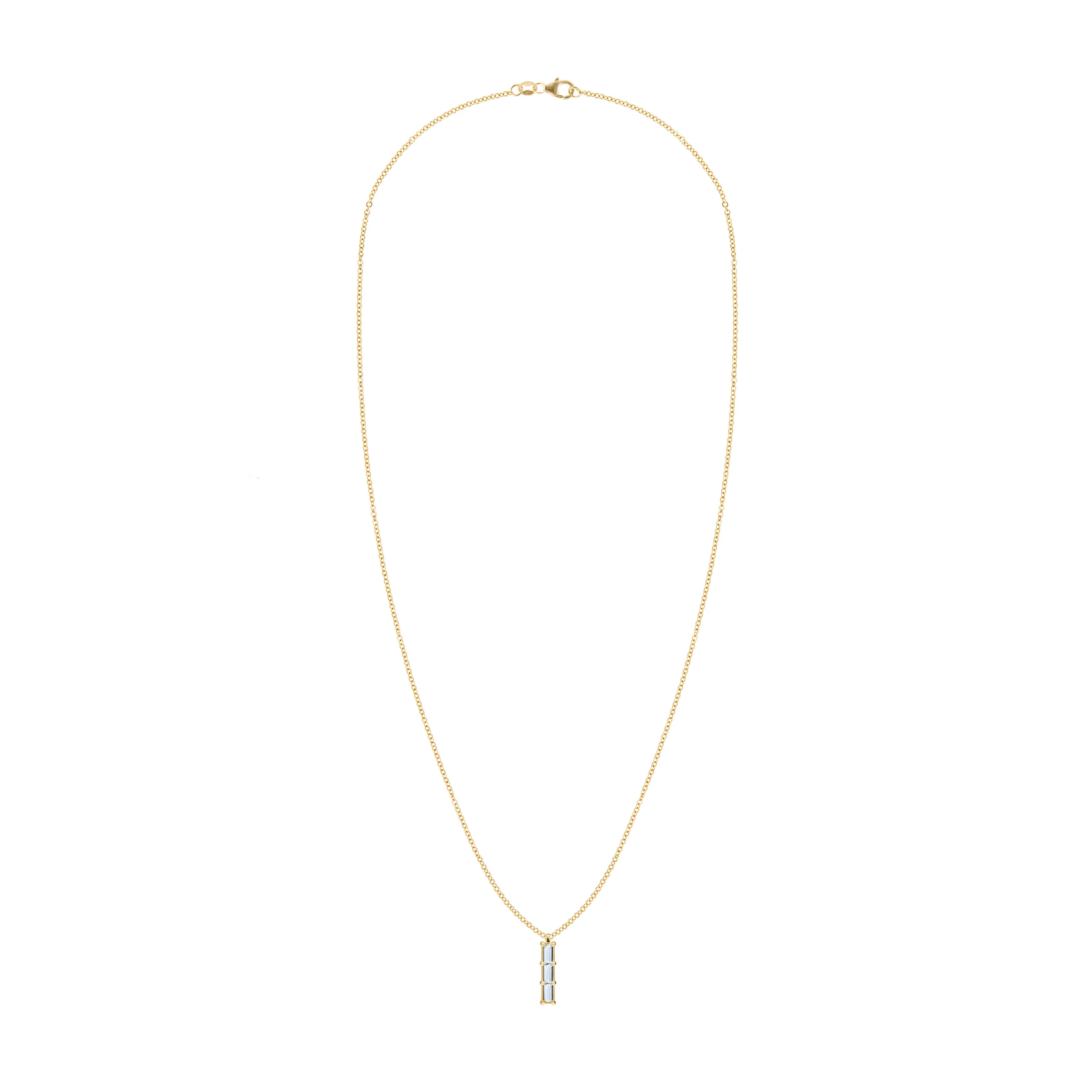 Providence 3 Aquamarine Pendant in 14k Gold (March) - Image 5