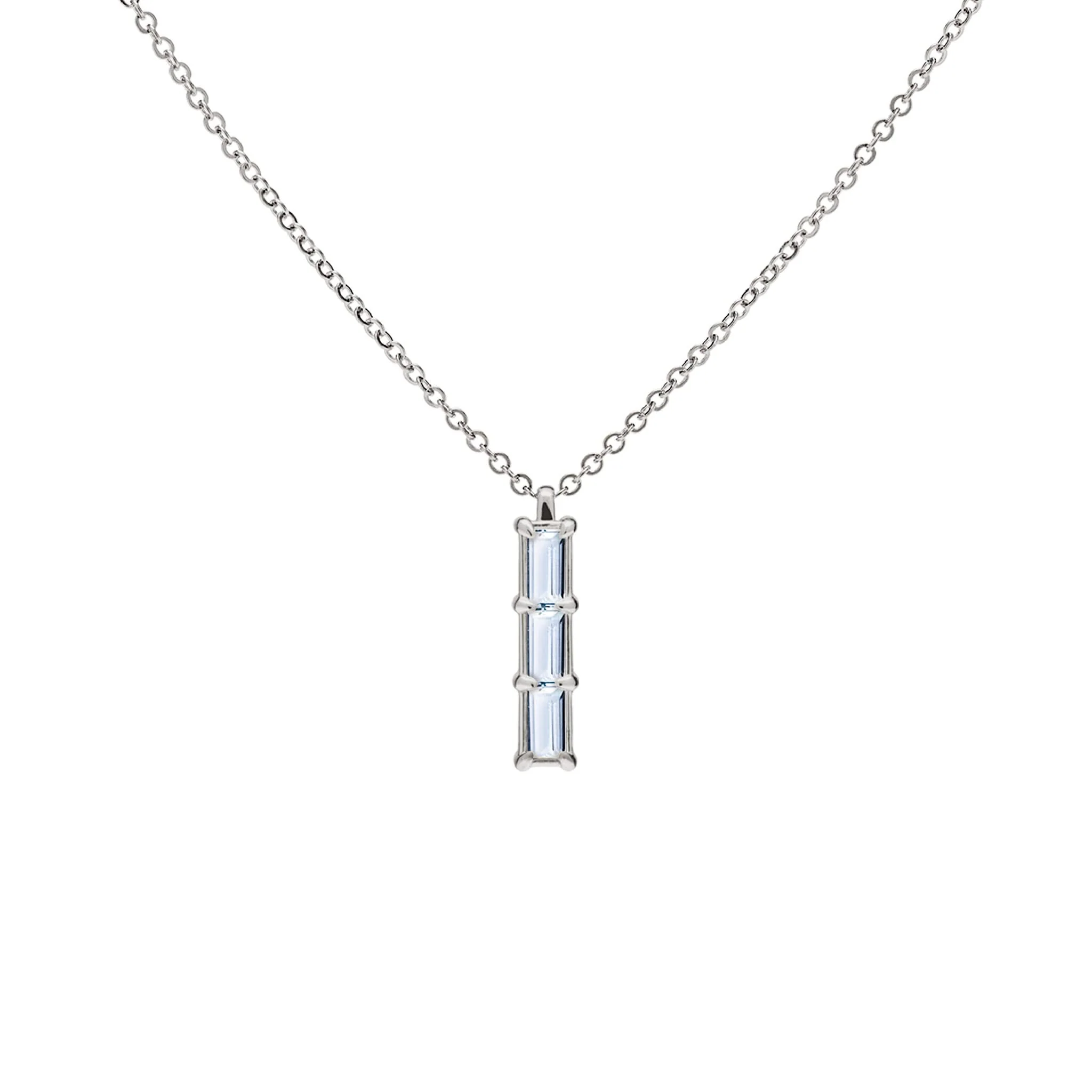 Providence 3 Aquamarine Pendant in 14k Gold (March) - Image 9