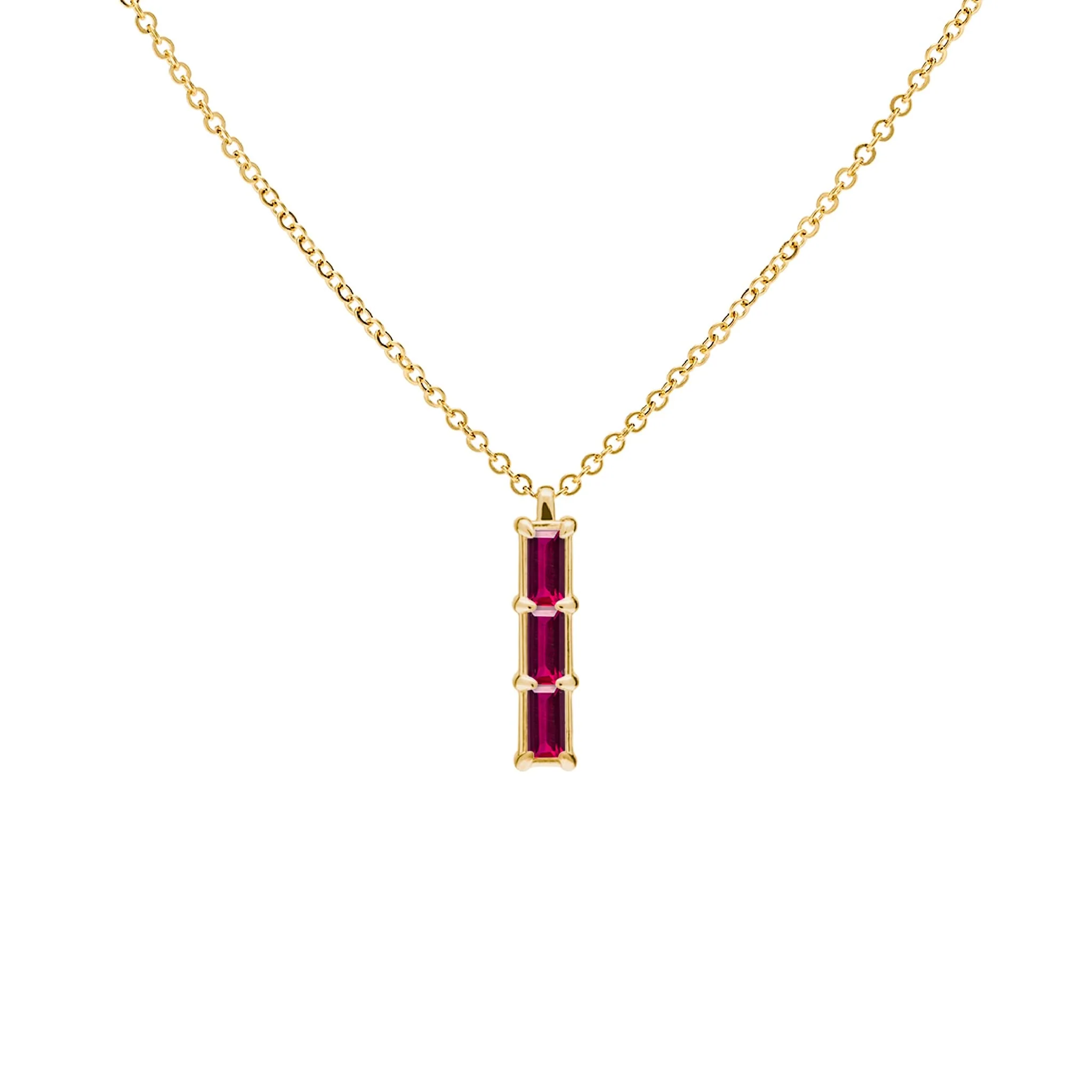 Providence 3 Ruby Pendant in 14k Gold (July)