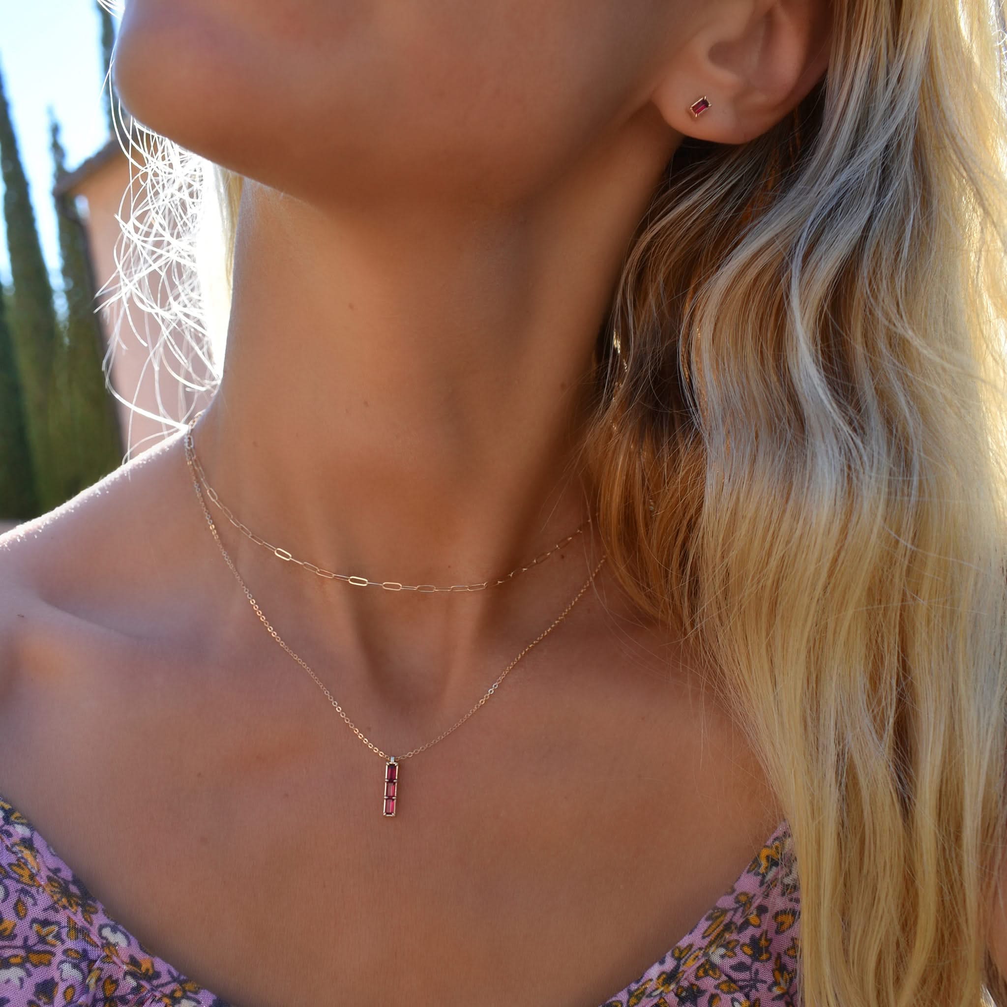 Providence 3 Ruby Pendant in 14k Gold (July) - Image 10