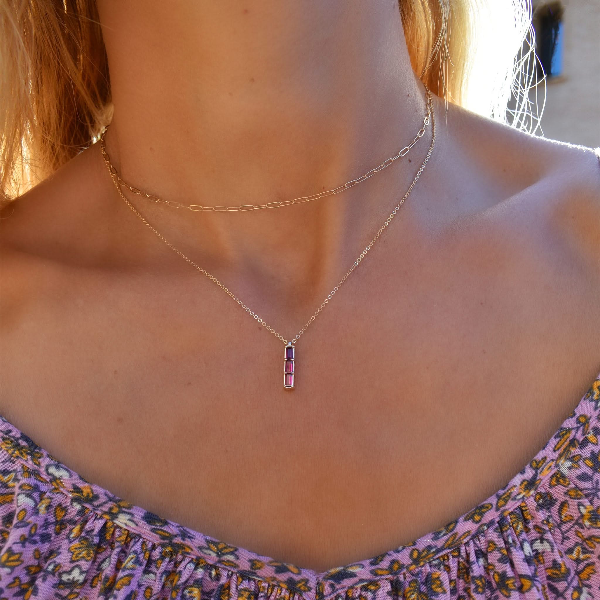 Providence 3 Ruby Pendant in 14k Gold (July) - Image 11