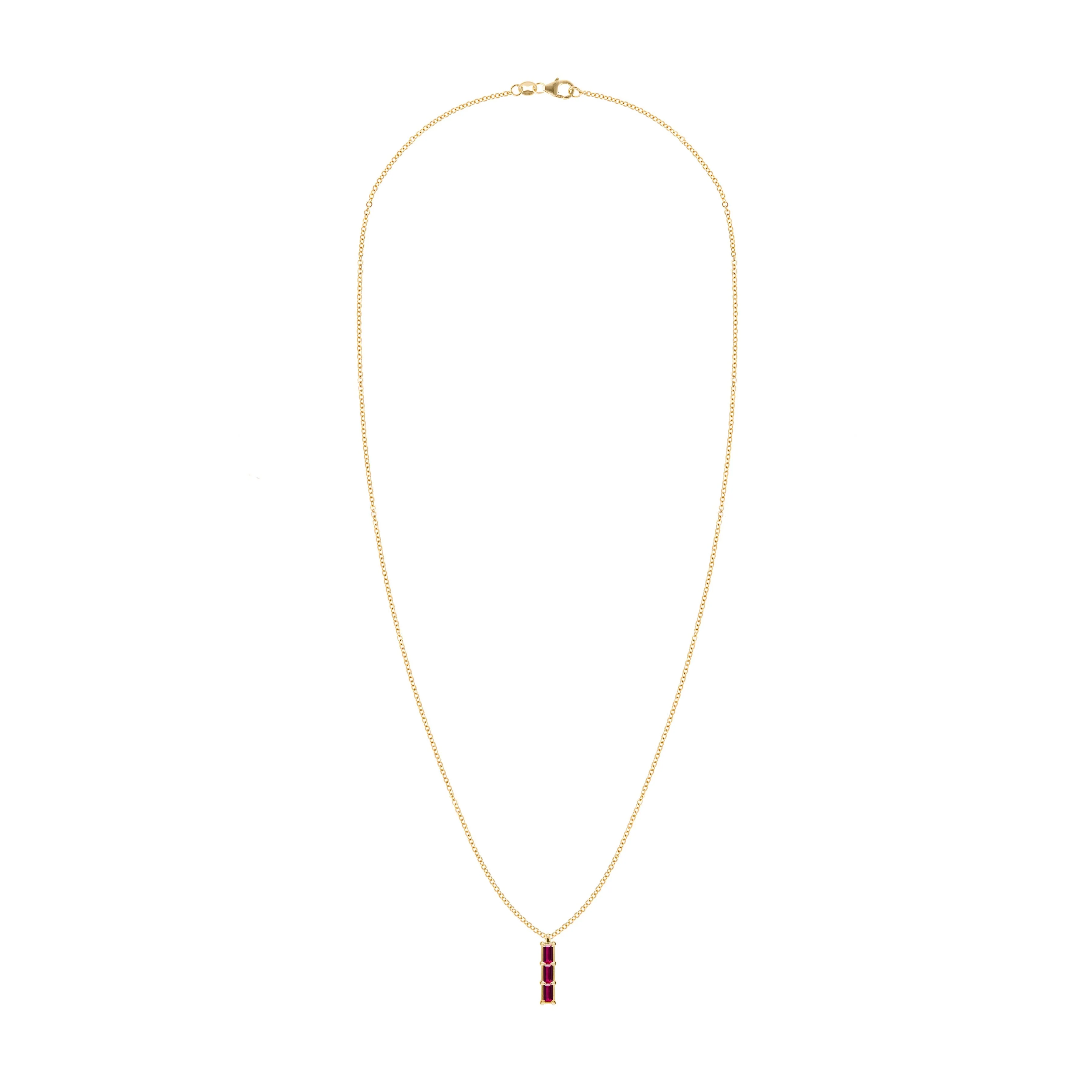 Providence 3 Ruby Pendant in 14k Gold (July) - Image 4