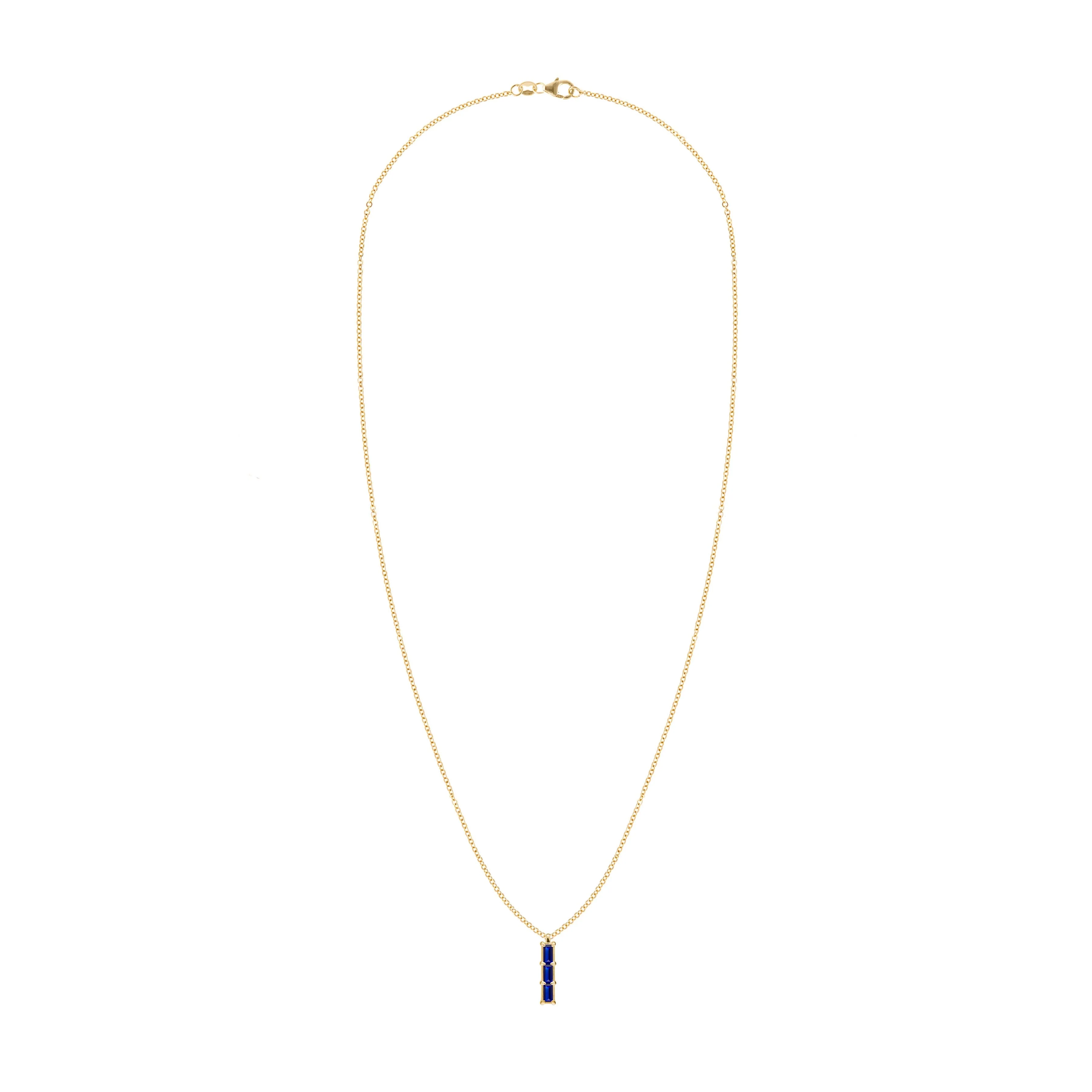 Providence 3 Sapphire Pendant in 14k Gold (September) - Image 5