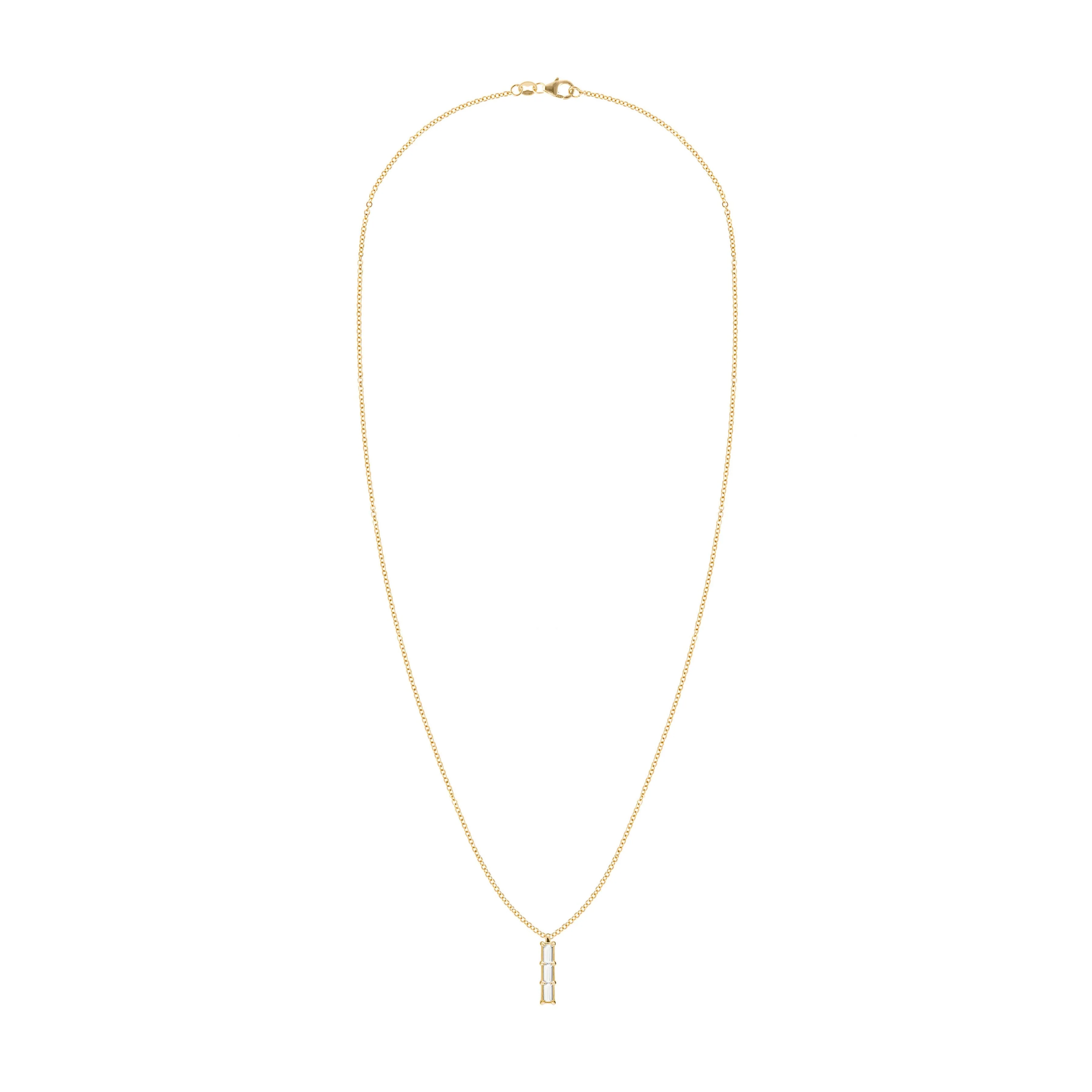 Providence 3 White Topaz Pendant in 14k Gold (April) - Image 4