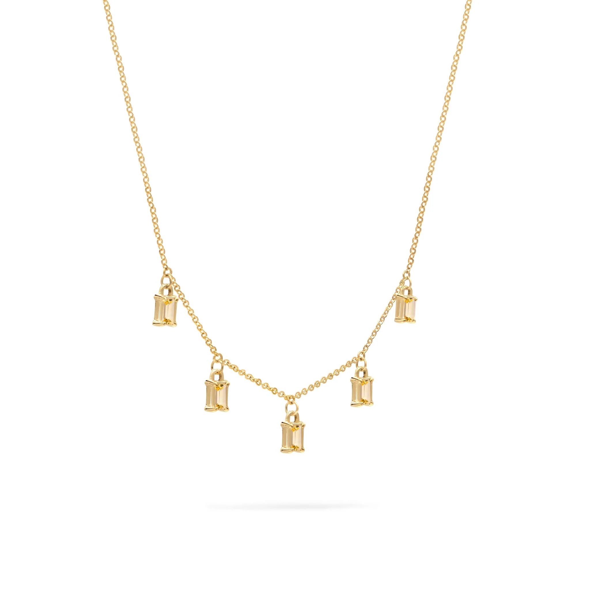 Providence 5 Citrine Drop Necklace in 14k Gold (November) - Image 4