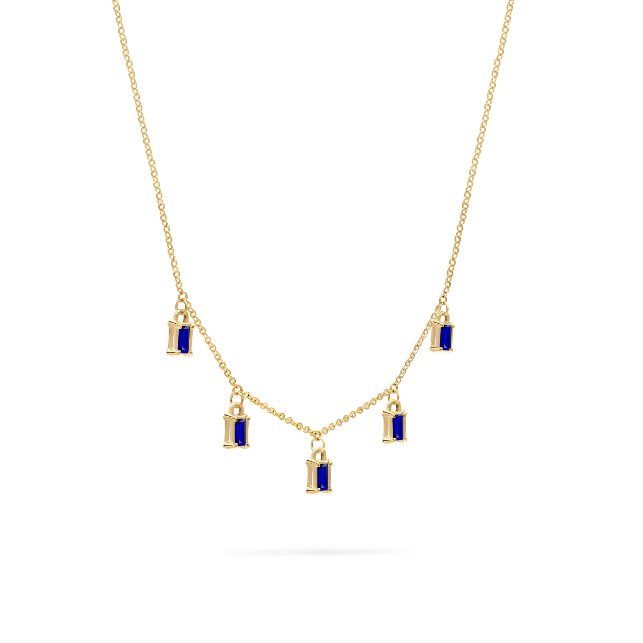 Providence 5 Sapphire Drop Necklace in 14k Gold (September) - Image 4