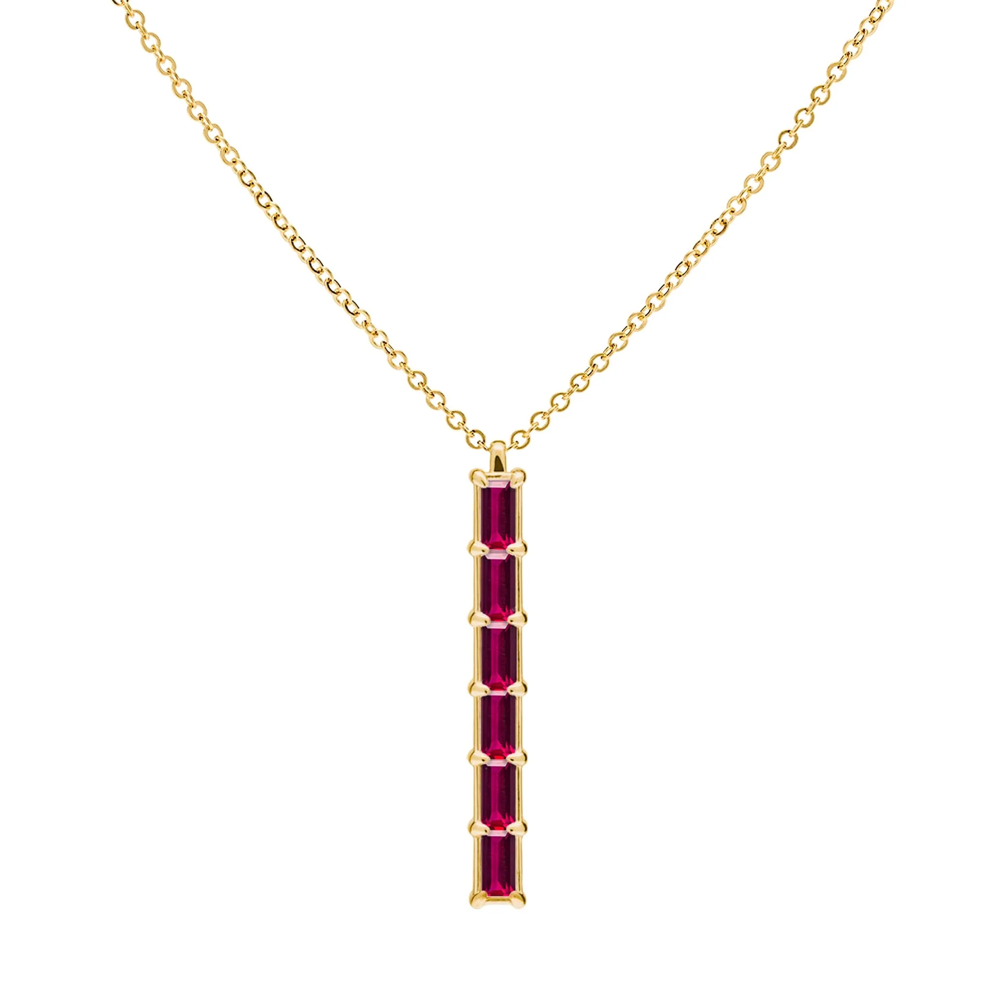 Providence 6 Ruby Pendant in 14k Gold (July)