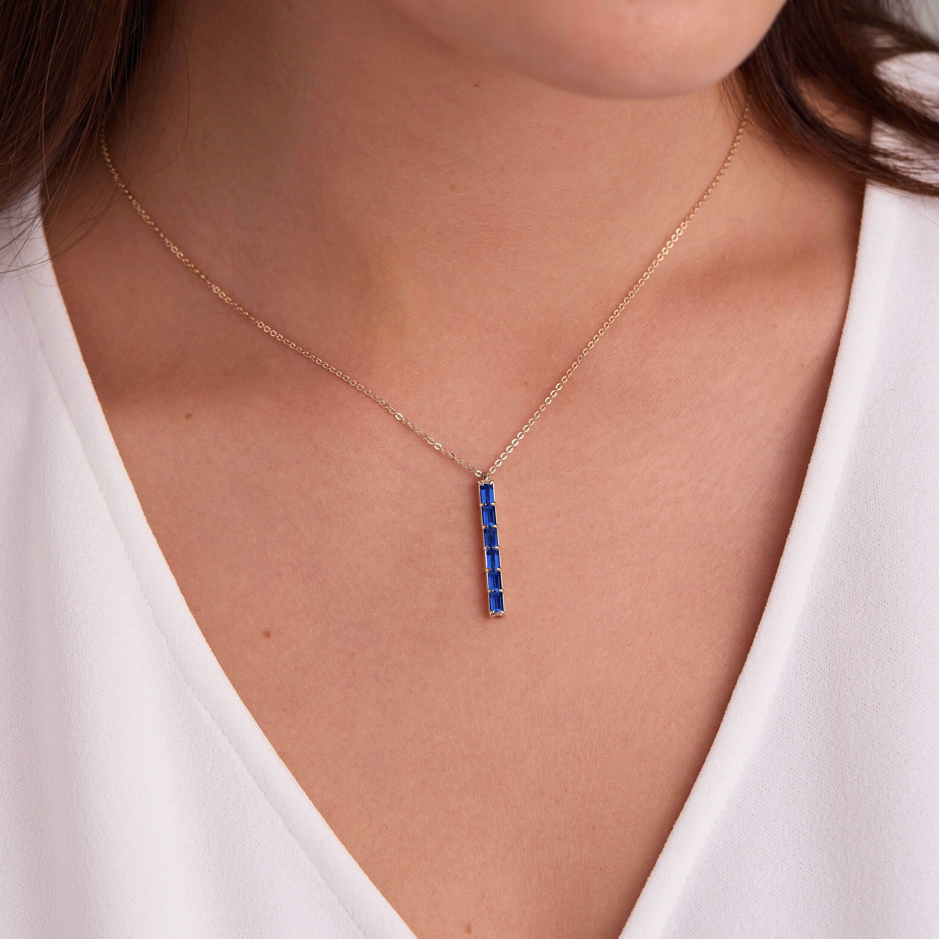 Providence 6 Sapphire Pendant in 14k Gold (September) - Image 3