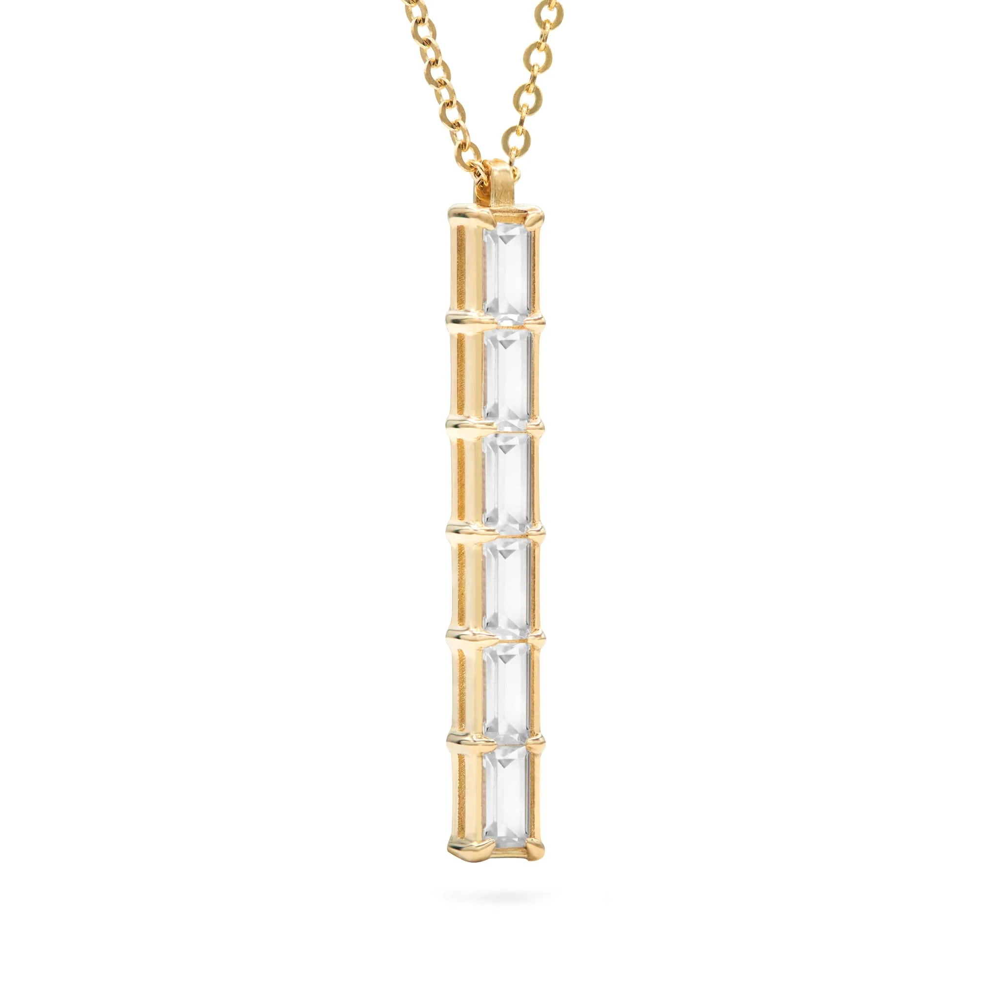 Providence 6 White Topaz Pendant in 14k Gold (April) - Image 8