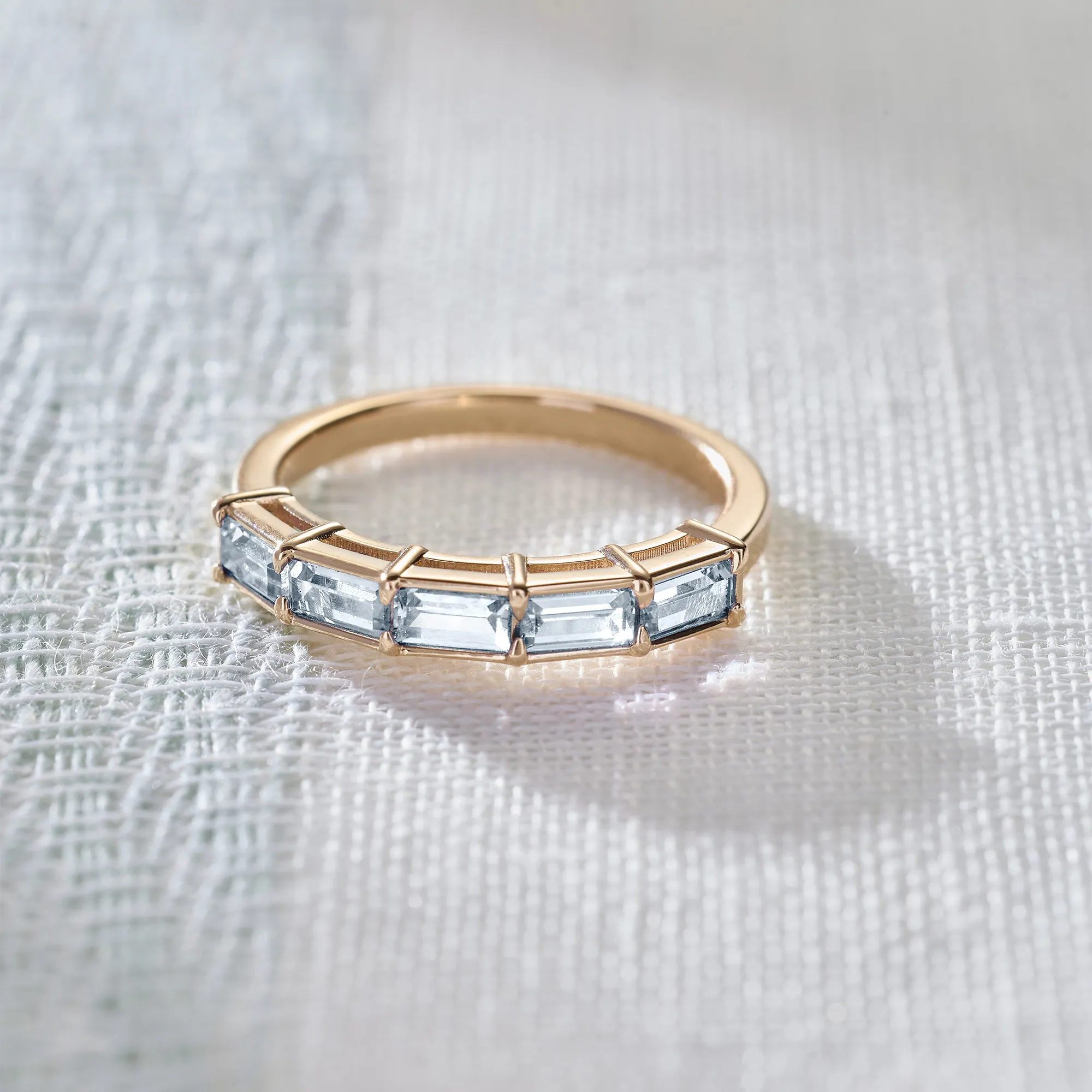 Providence Aquamarine Ring in 14k Gold (March) - Image 6