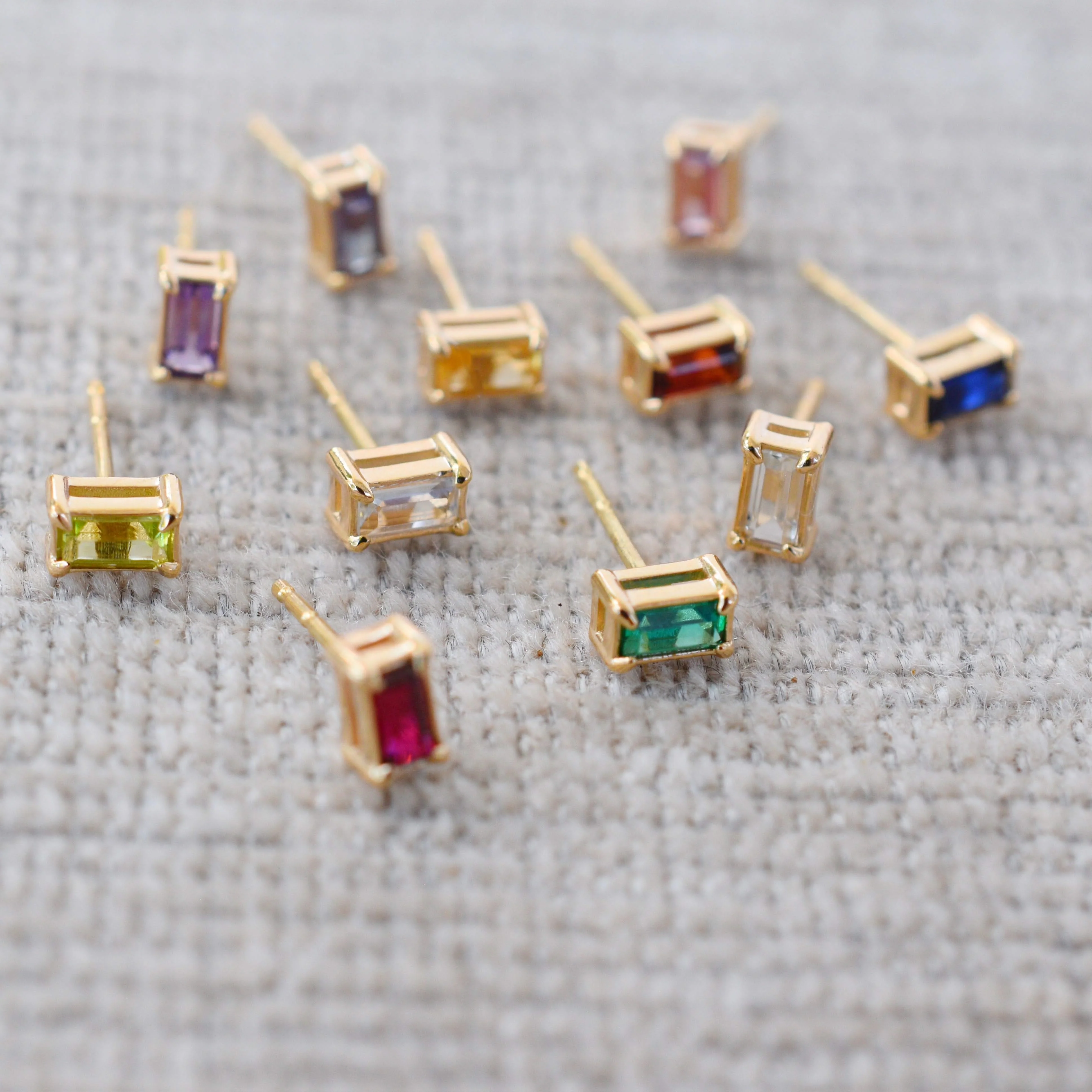 Providence Garnet Stud Earrings in 14k Gold (January) - Image 8