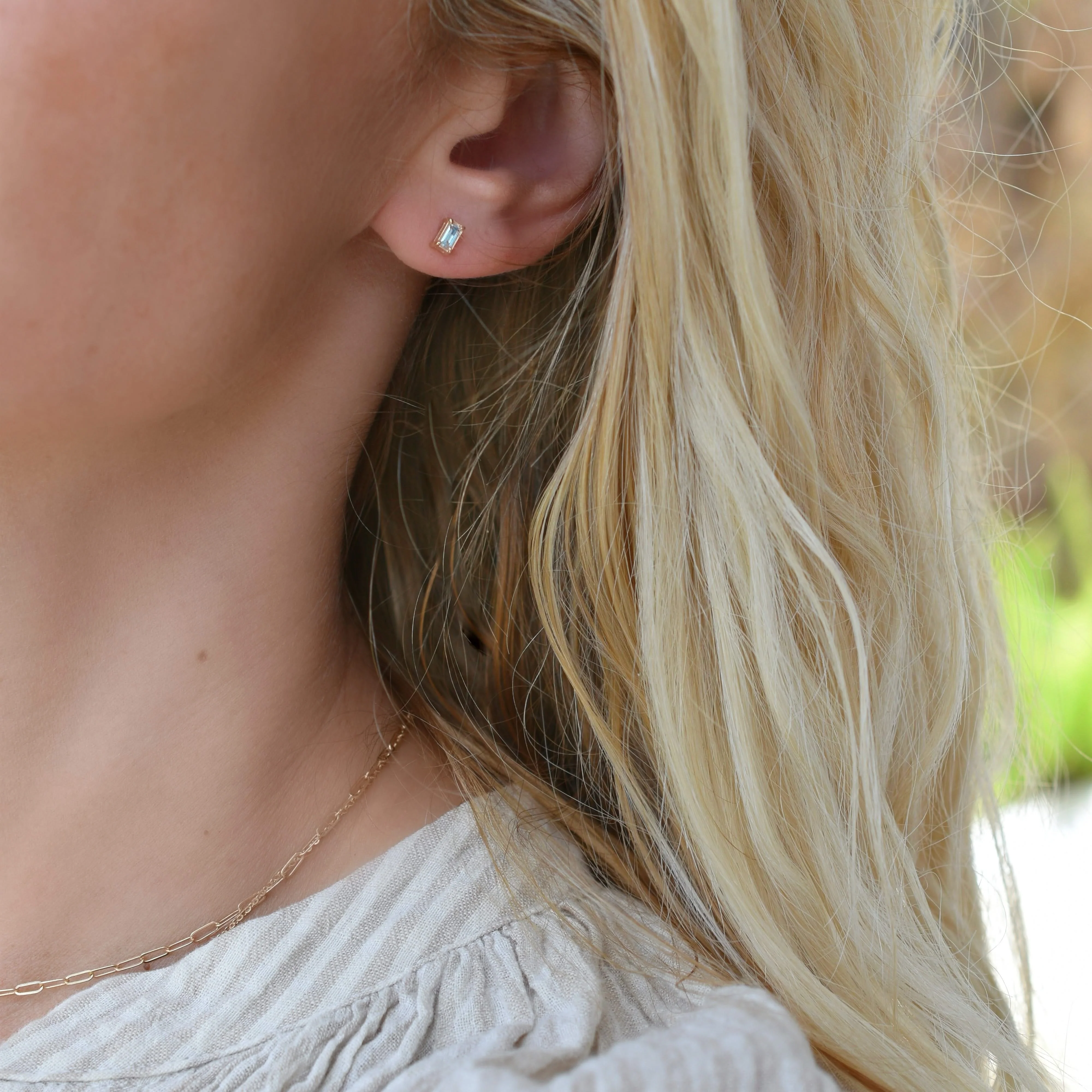 Providence Nantucket Blue Topaz Stud Earrings in 14k Gold (December) - Image 6