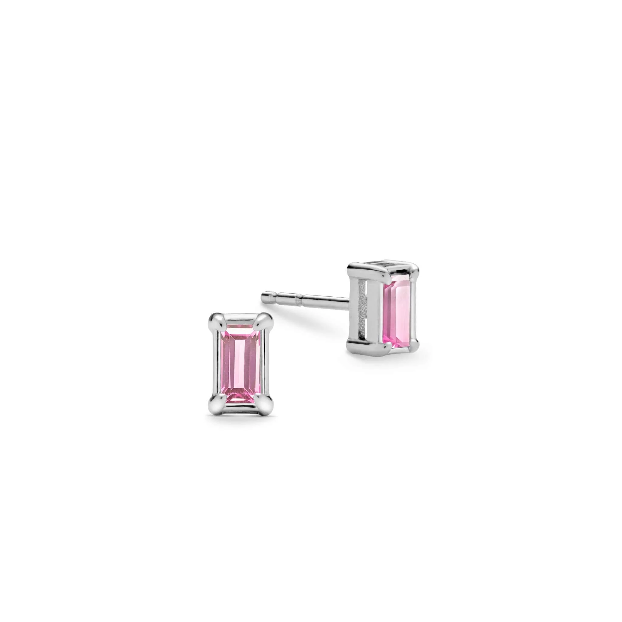 Providence Pink Sapphire Stud Earrings in 14k Gold (October) - Image 5