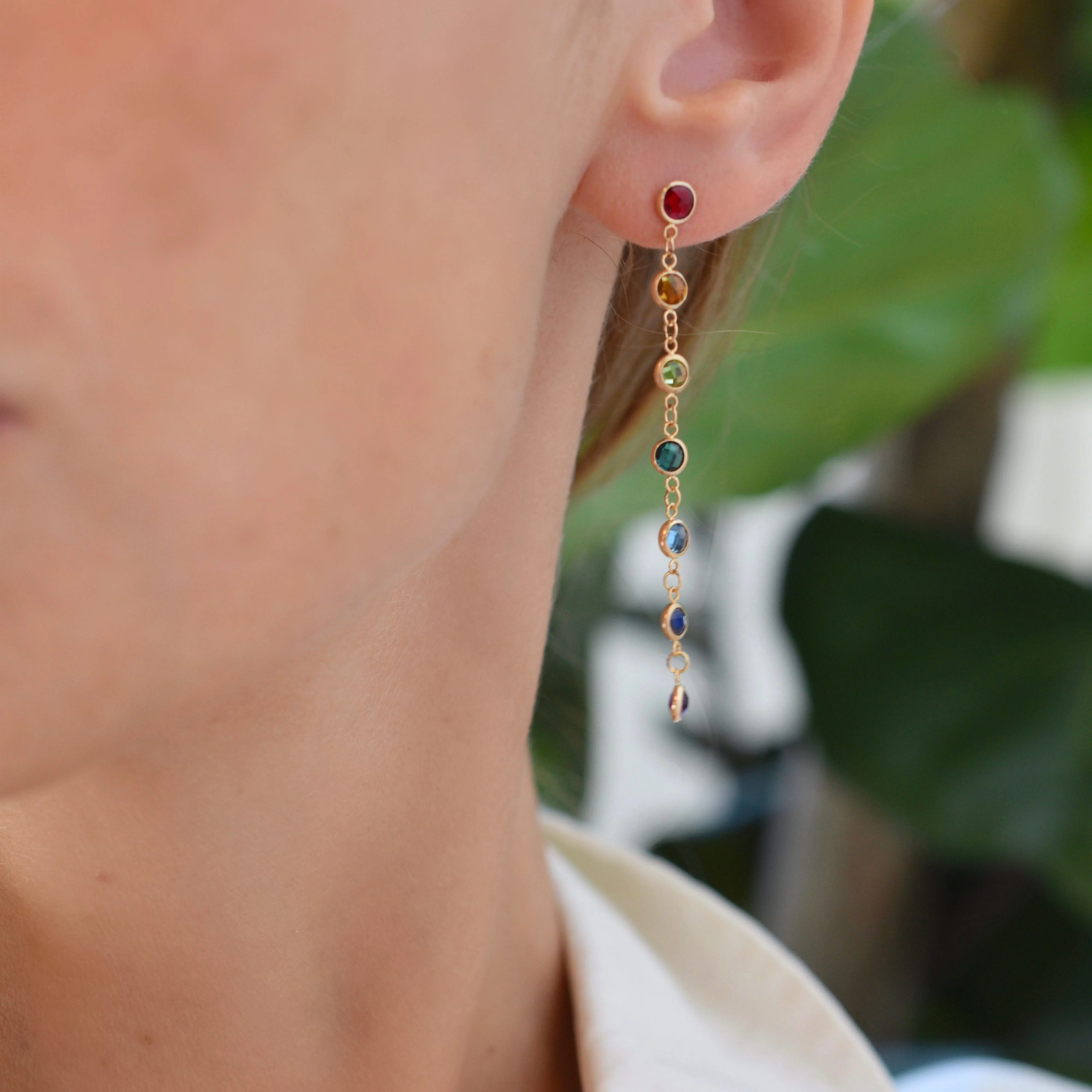 Rainbow Earrings in 14k Gold - Image 3