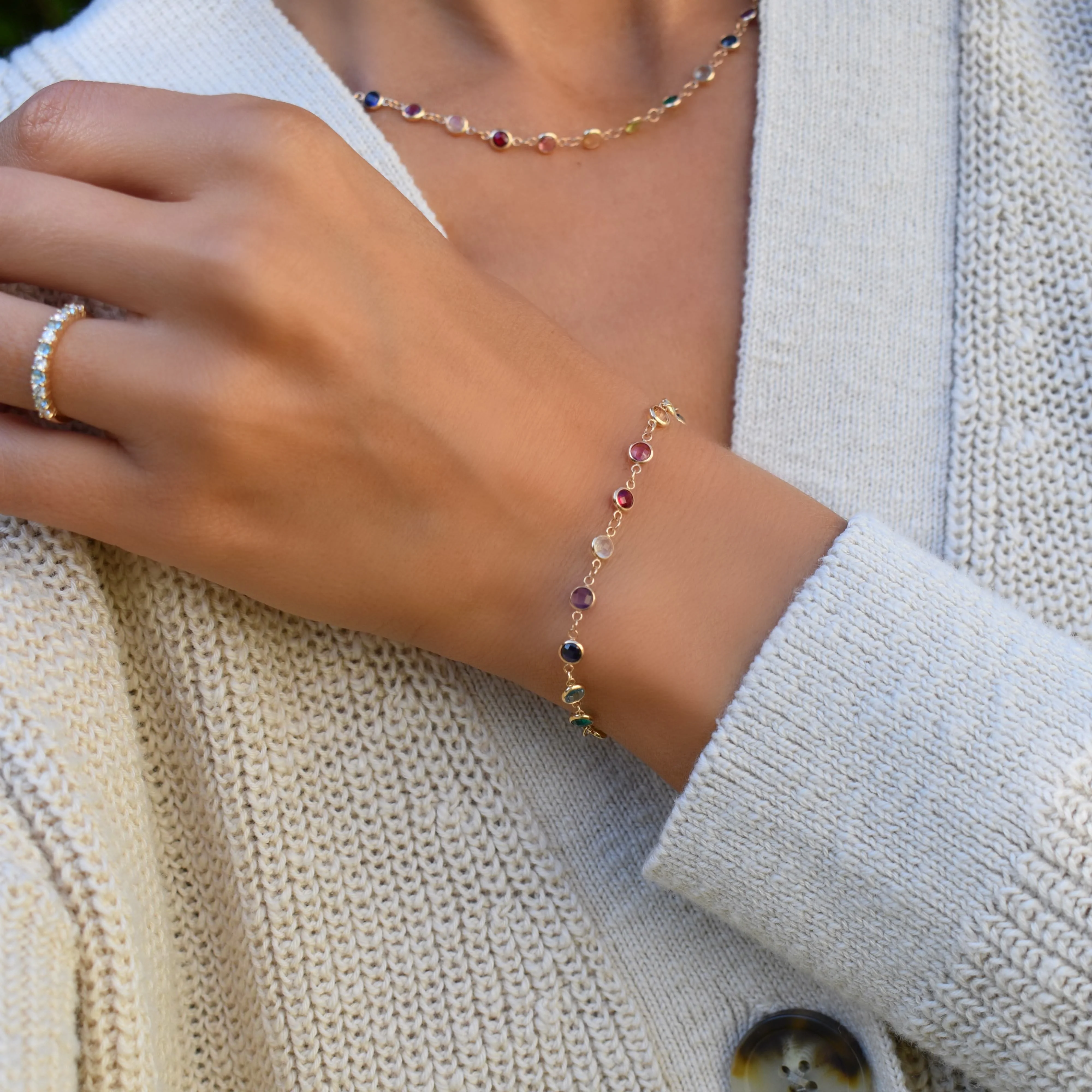 Rainbow Newport Bracelet in 14k Gold - Image 9