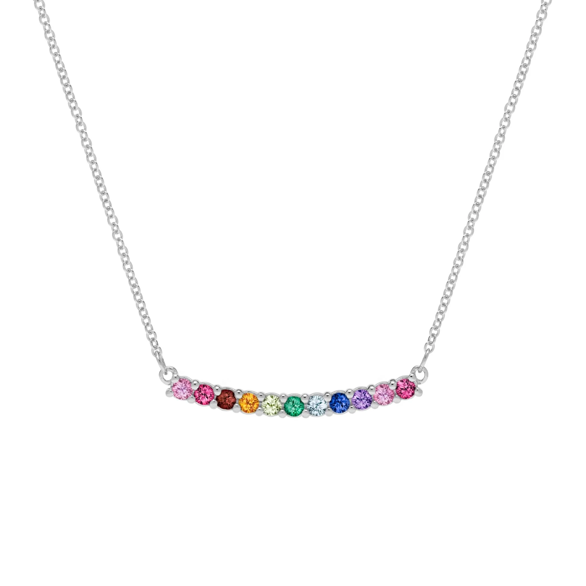 Rainbow Rosecliff Bar Necklace in 14k Gold - Image 8