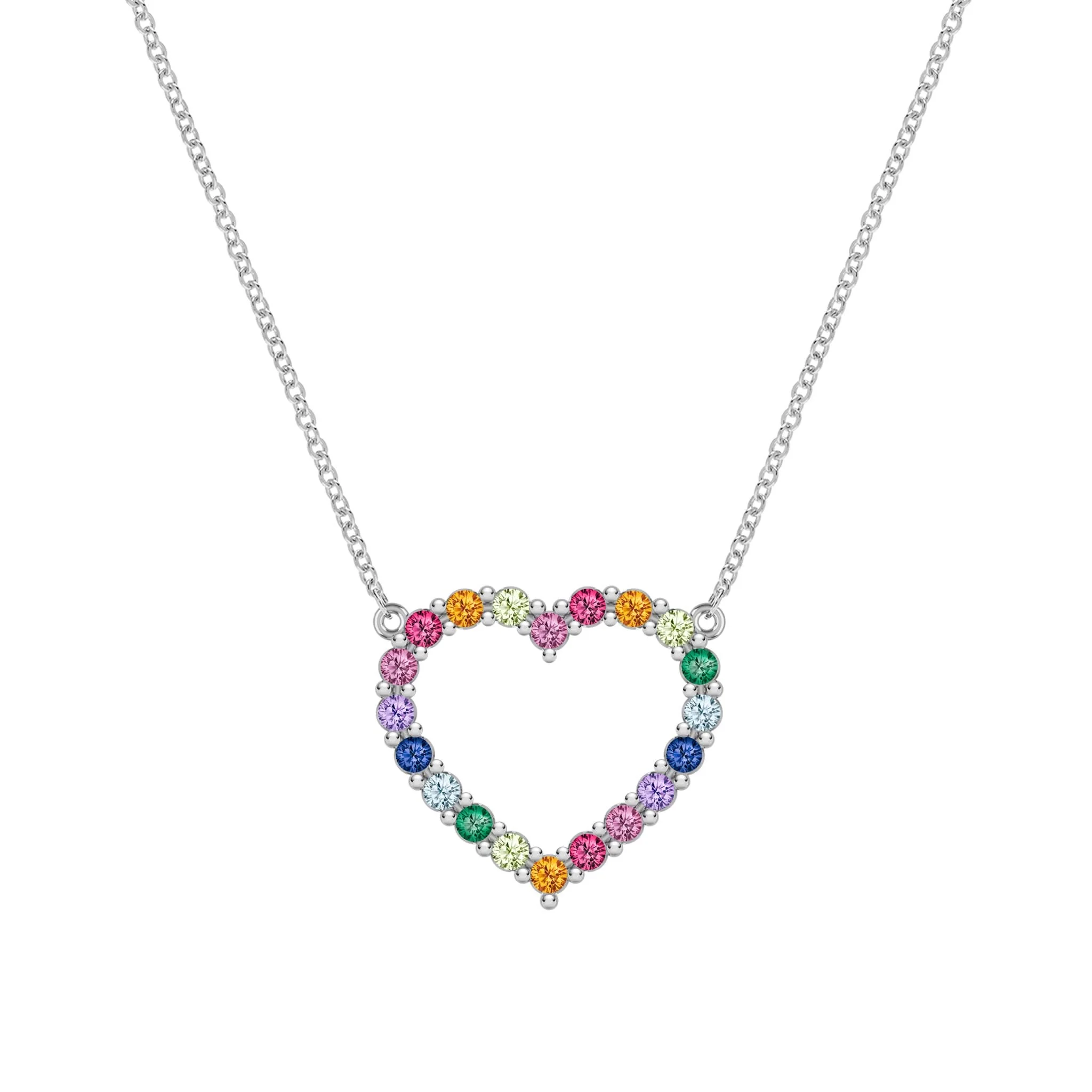 Rainbow Rosecliff Heart Necklace in 14k Gold - Image 8