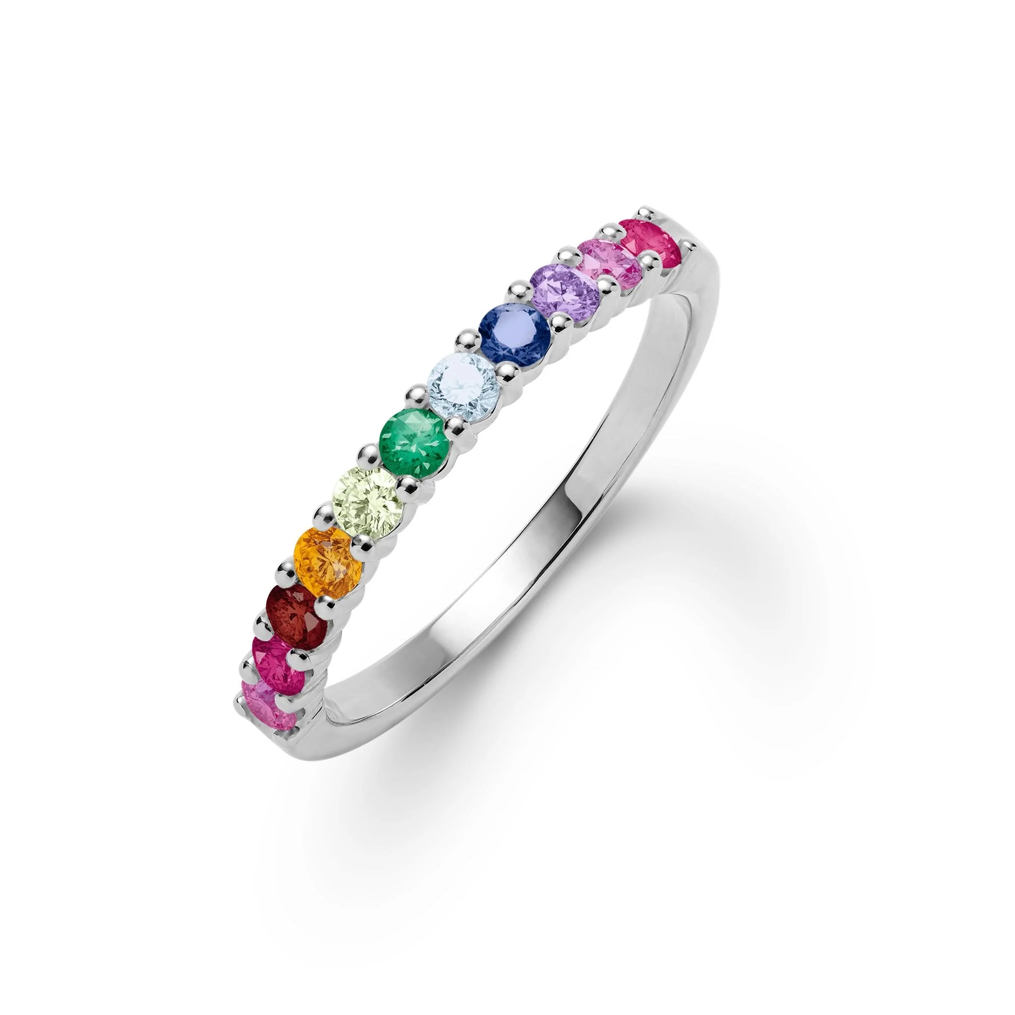 Rainbow Rosecliff Stackable Ring in 14k Gold - Image 7
