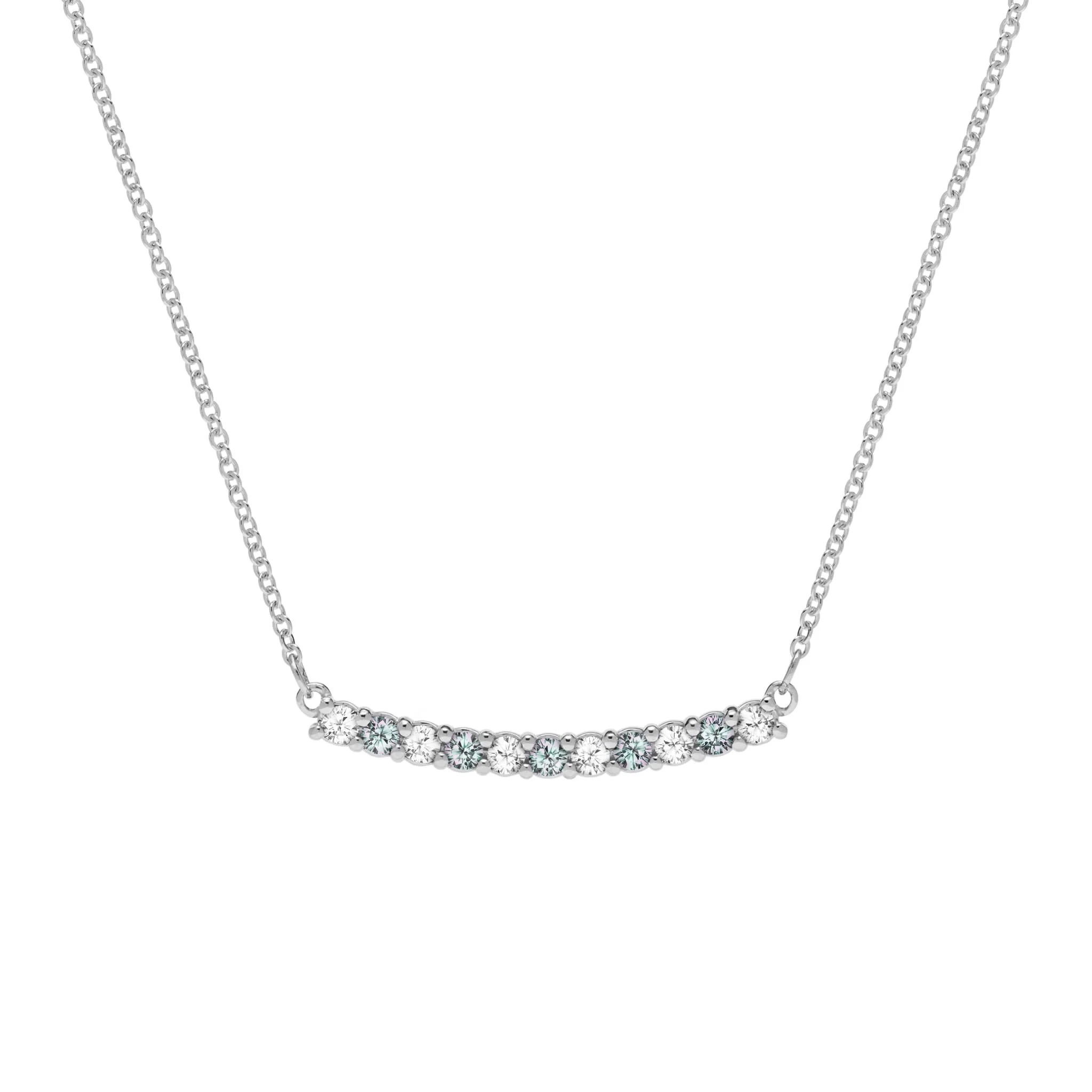 Rosecliff Diamond & Alexandrite Bar Necklace in 14k Gold (June) - Image 8