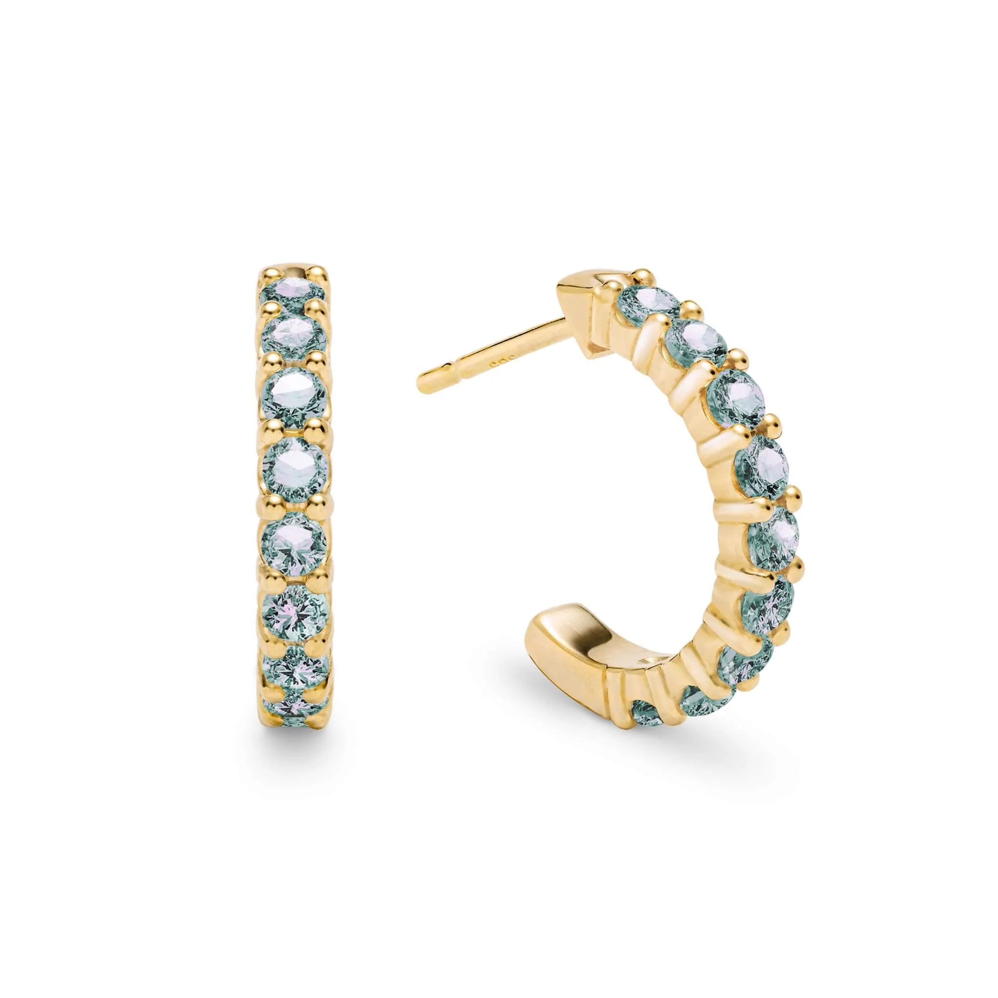 Rosecliff Alexandrite Huggie Hoop Earrings in 14k Gold (June)