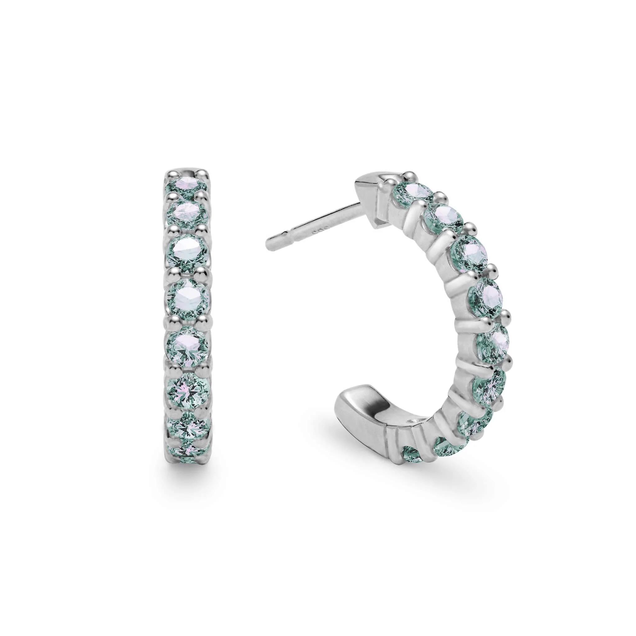 Rosecliff Alexandrite Huggie Hoop Earrings in 14k Gold (June) - Image 5