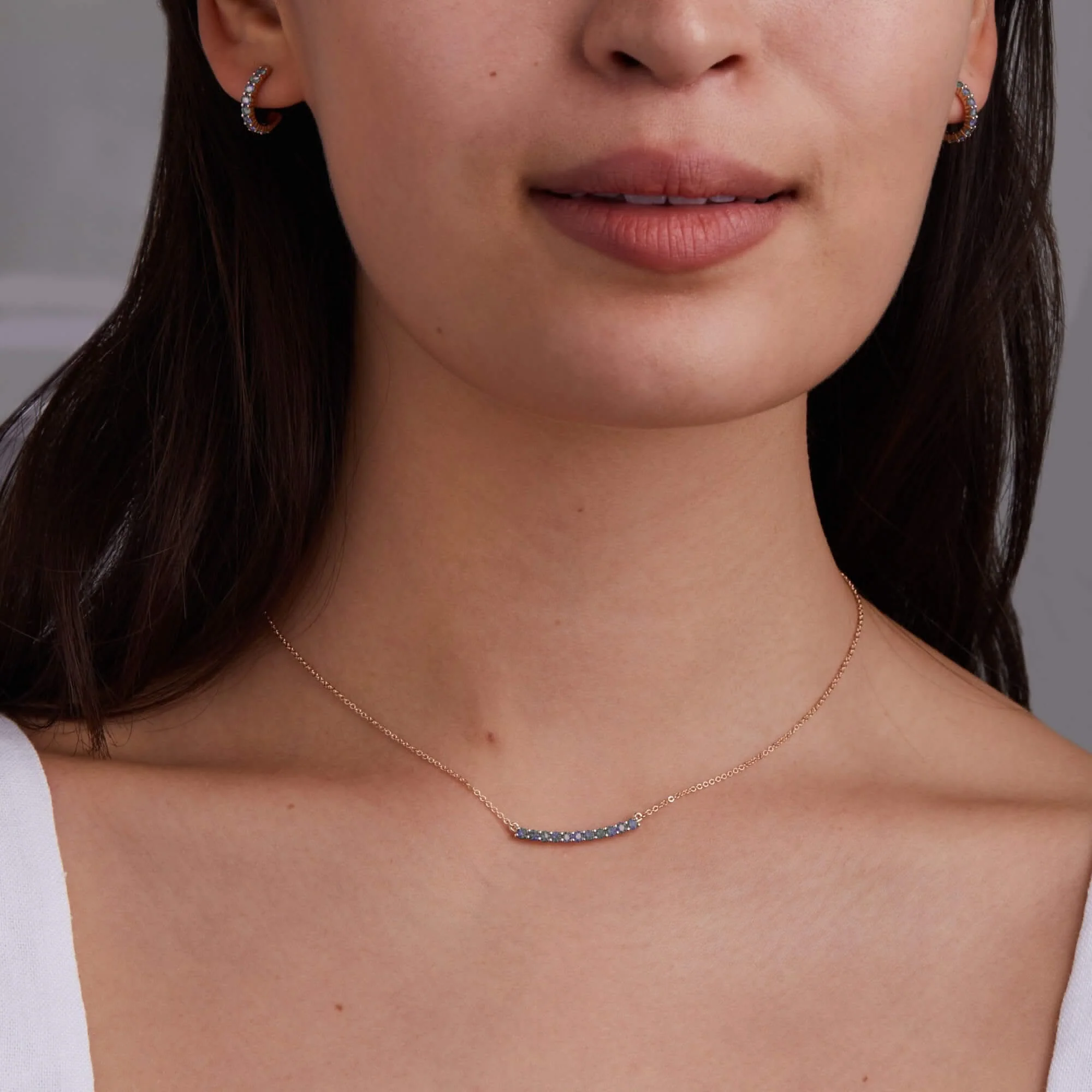 Rosecliff Alexandrite Bar Necklace in 14k Gold (June) - Image 3