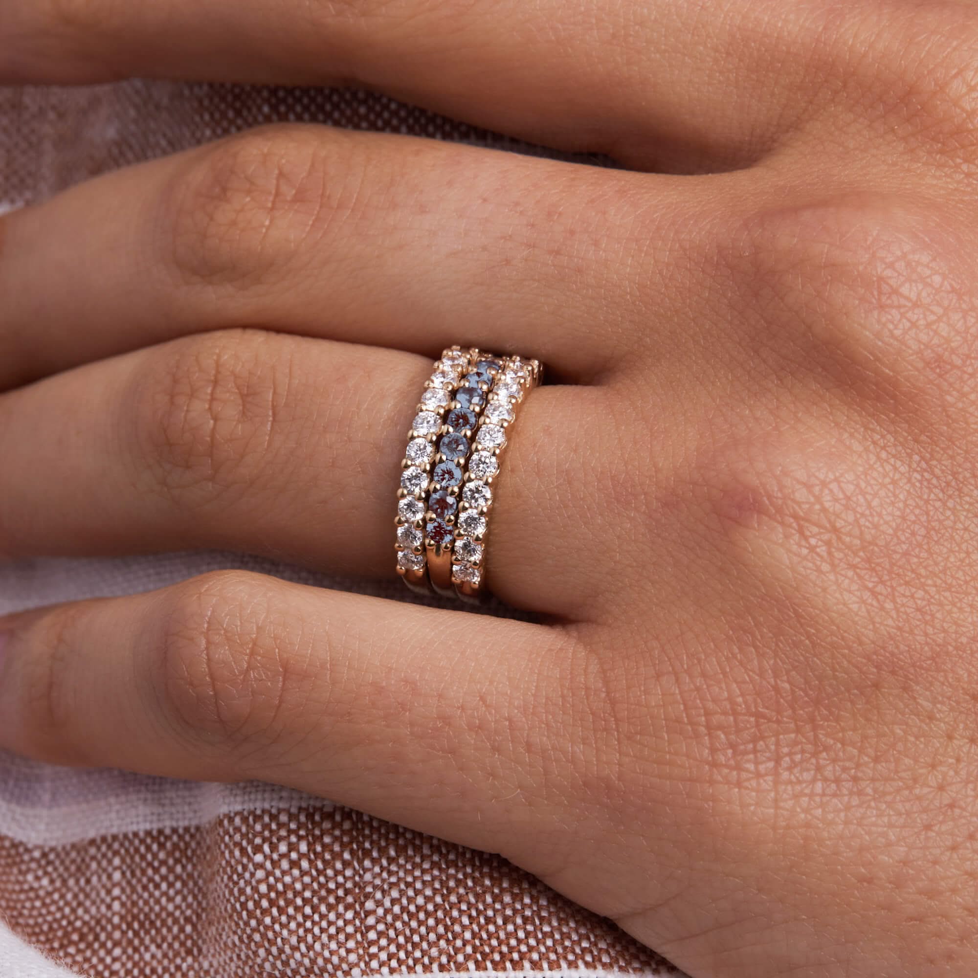 Rosecliff Alexandrite Stackable Ring in 14k Gold (June) - Image 10