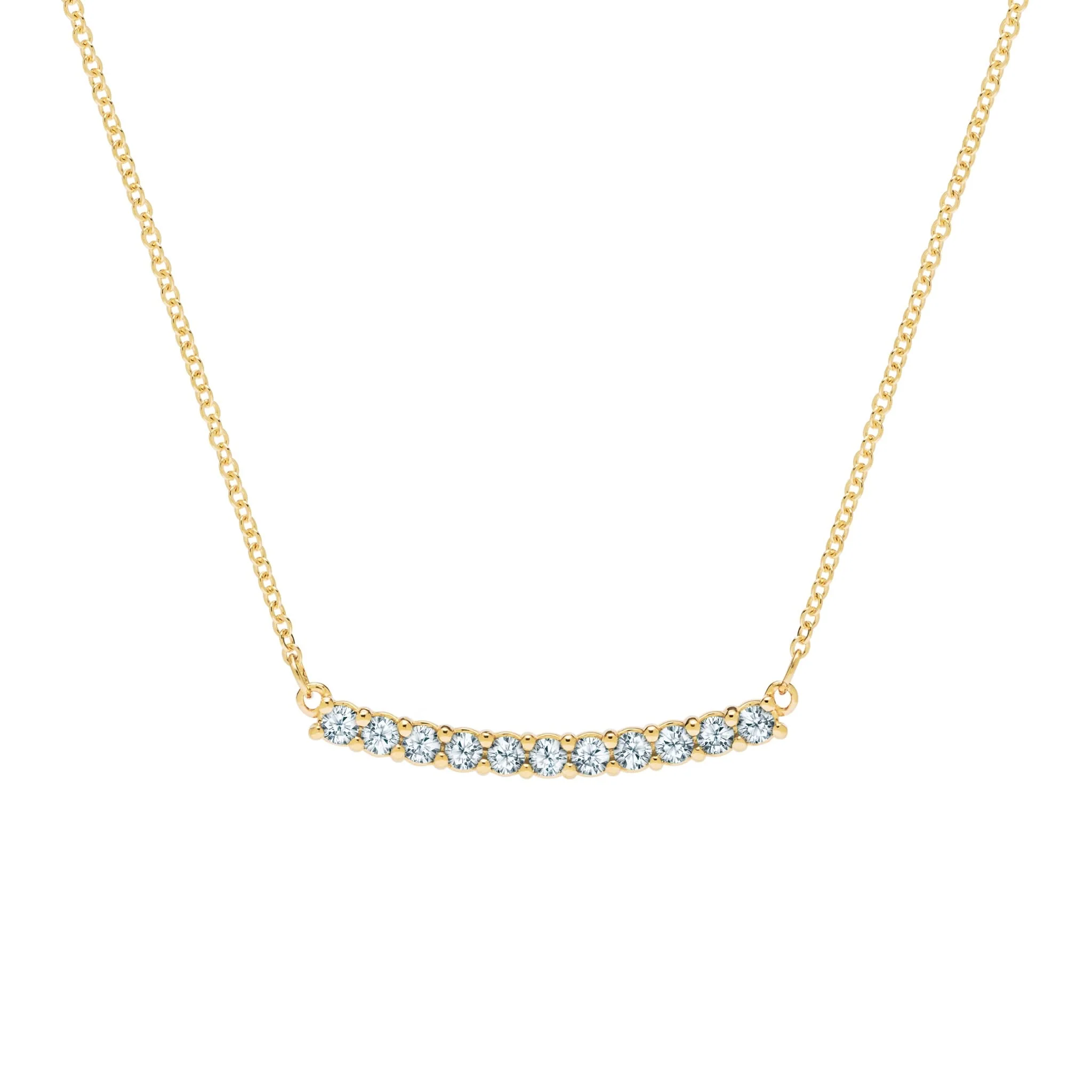 Rosecliff Aquamarine Bar Necklace in 14k Gold (March)