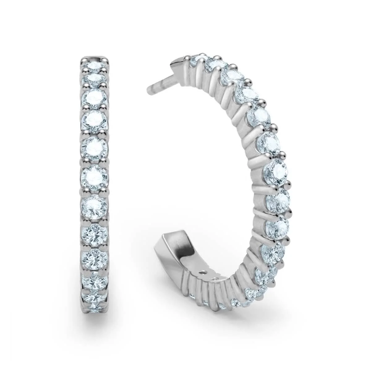 Rosecliff Aquamarine Hoop Earrings in 14k Gold (March) - Image 5