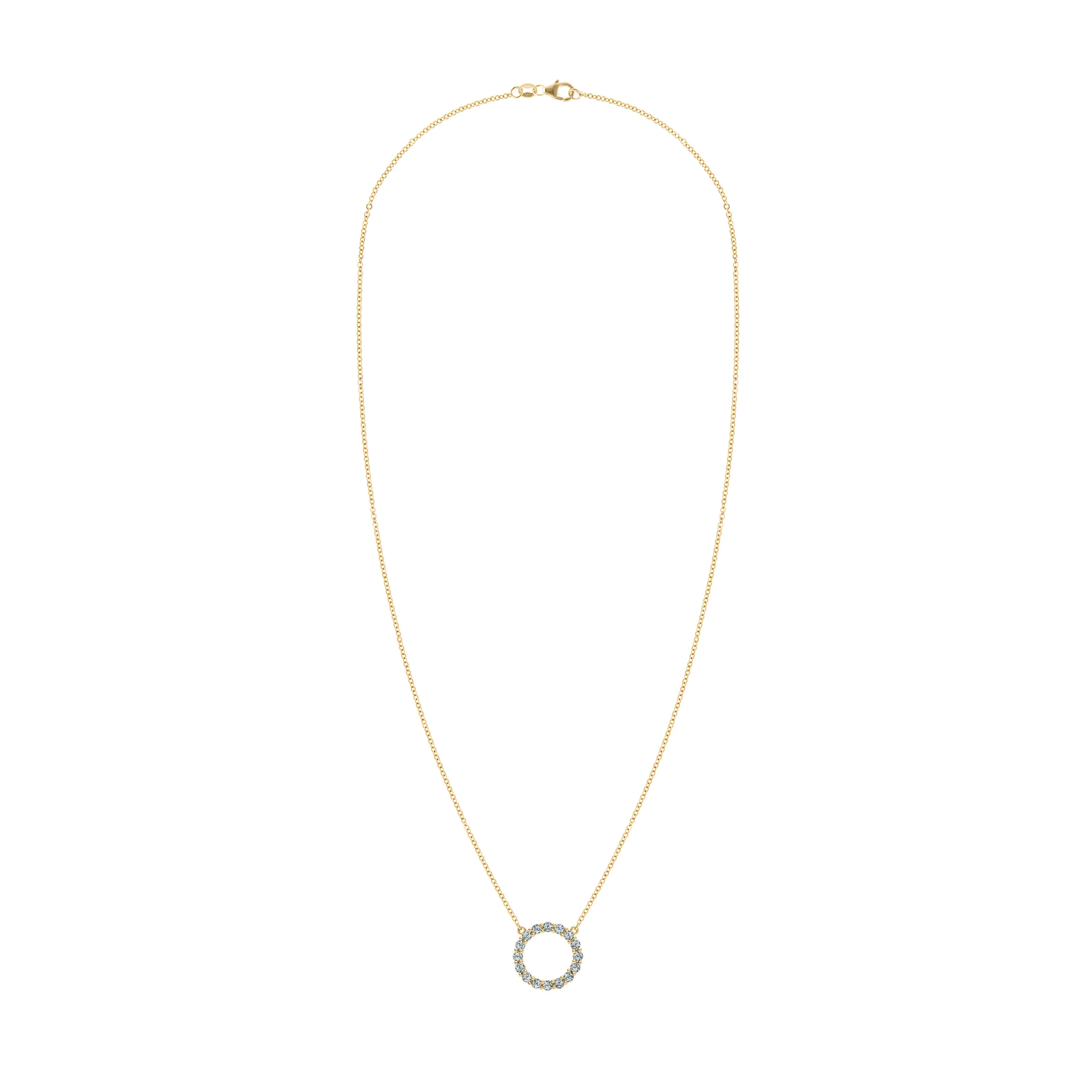 Rosecliff Circle Alexandrite Necklace in 14k Gold (June) - Image 5