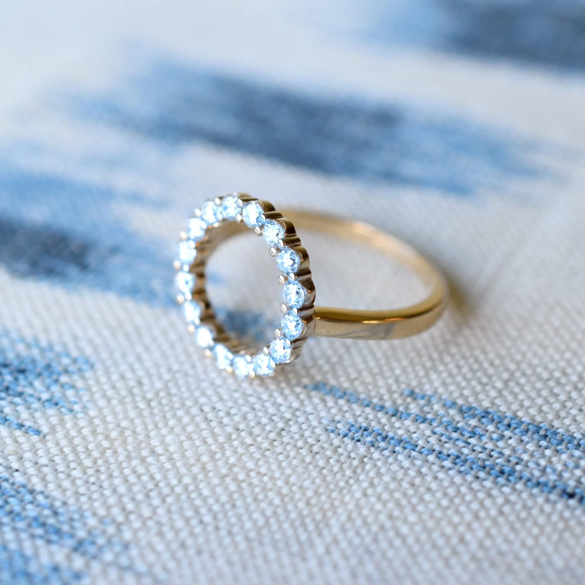 Rosecliff Circle Aquamarine Ring in 14k Gold (March) - Image 7