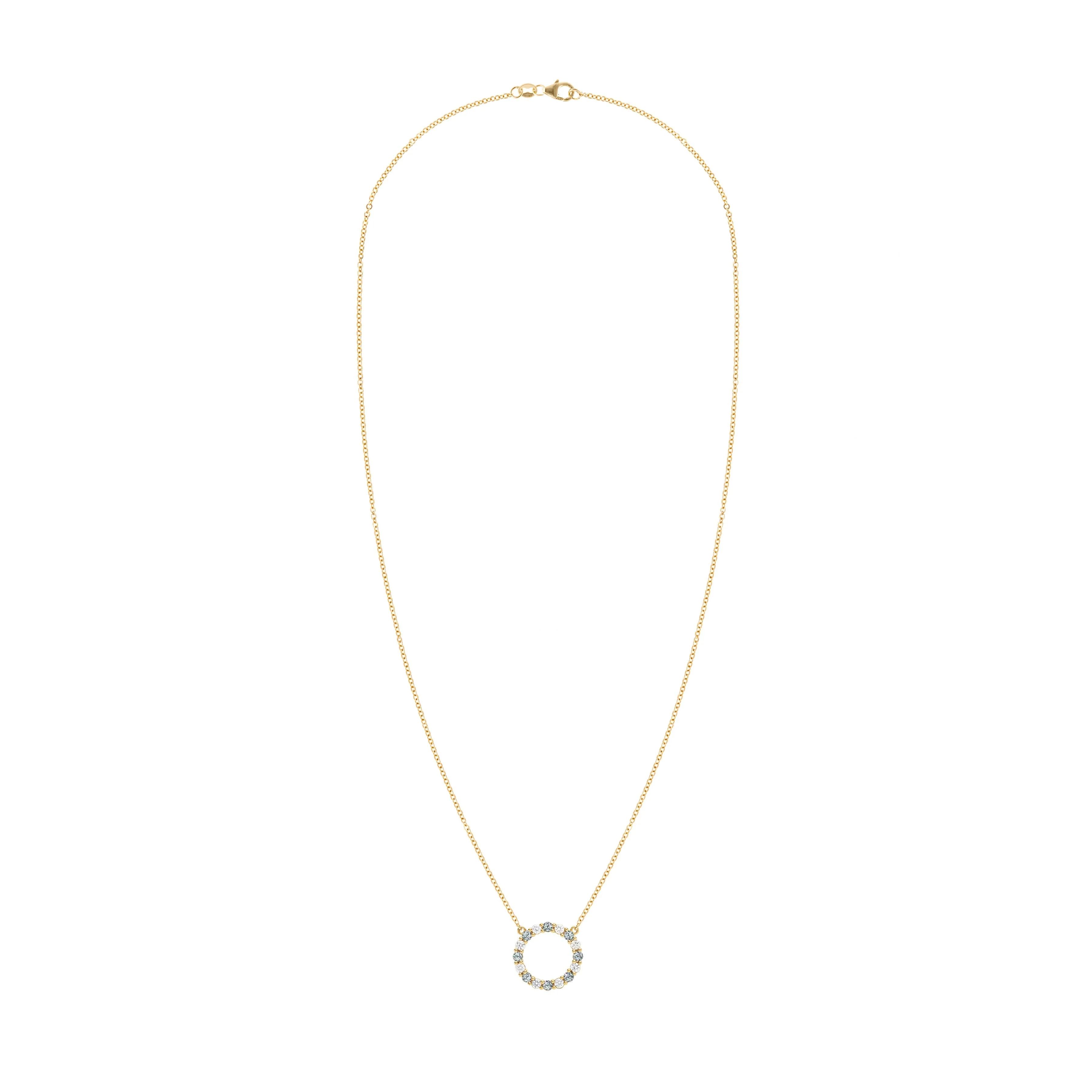Rosecliff Circle Diamond & Alexandrite Necklace in 14k Gold (June) - Image 5