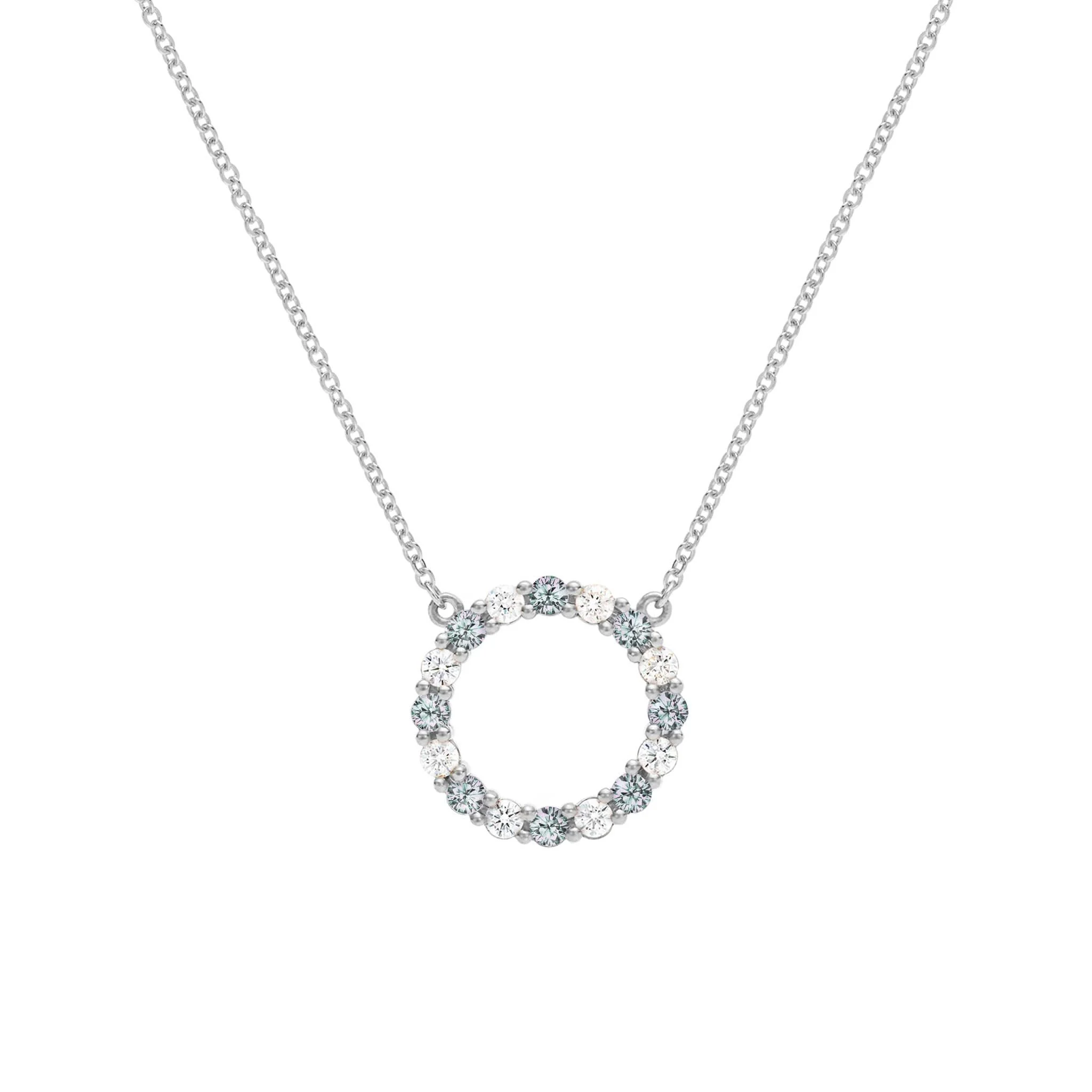 Rosecliff Circle Diamond & Alexandrite Necklace in 14k Gold (June) - Image 8