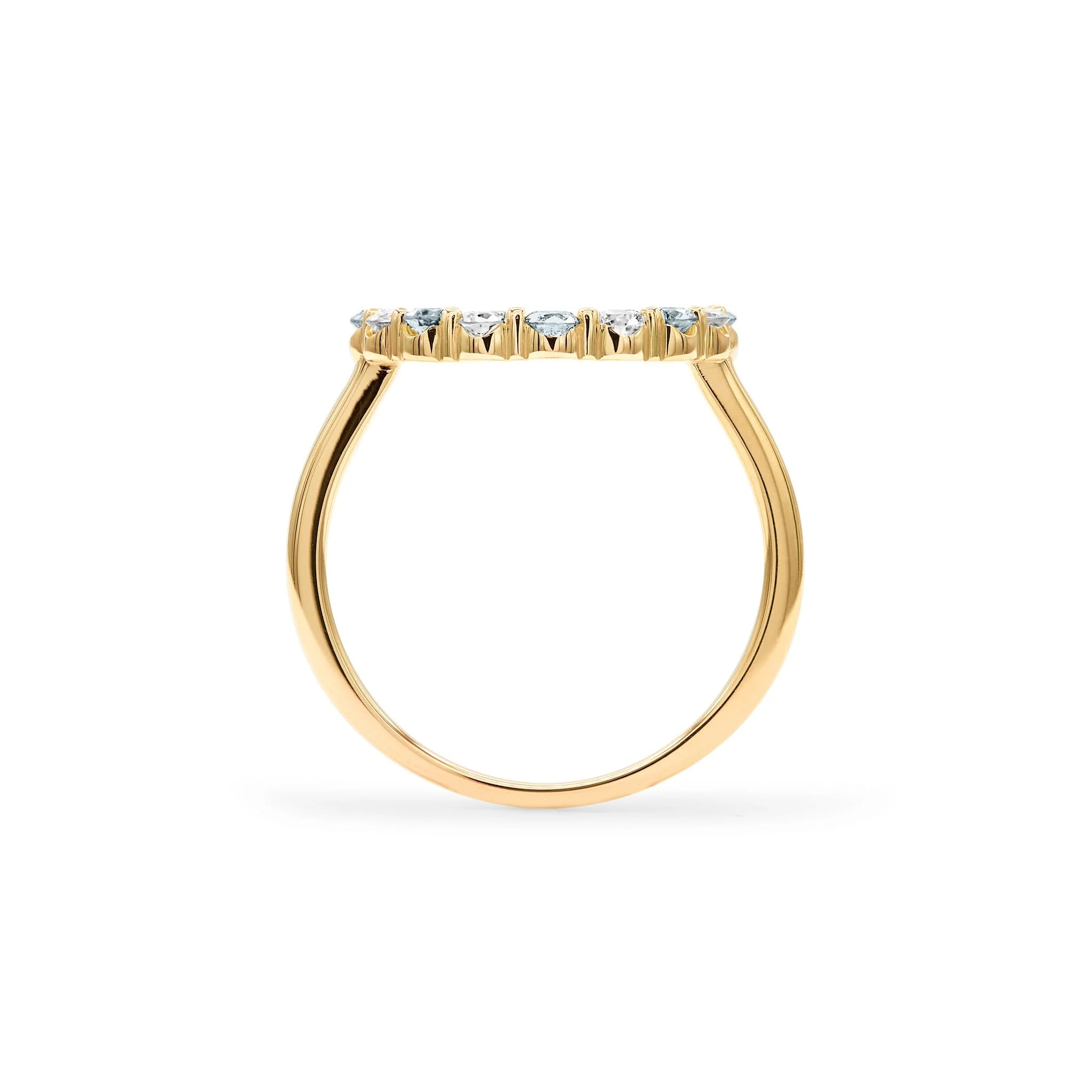 Rosecliff Circle Diamond & Aquamarine Ring in 14k Gold (March) - Image 4