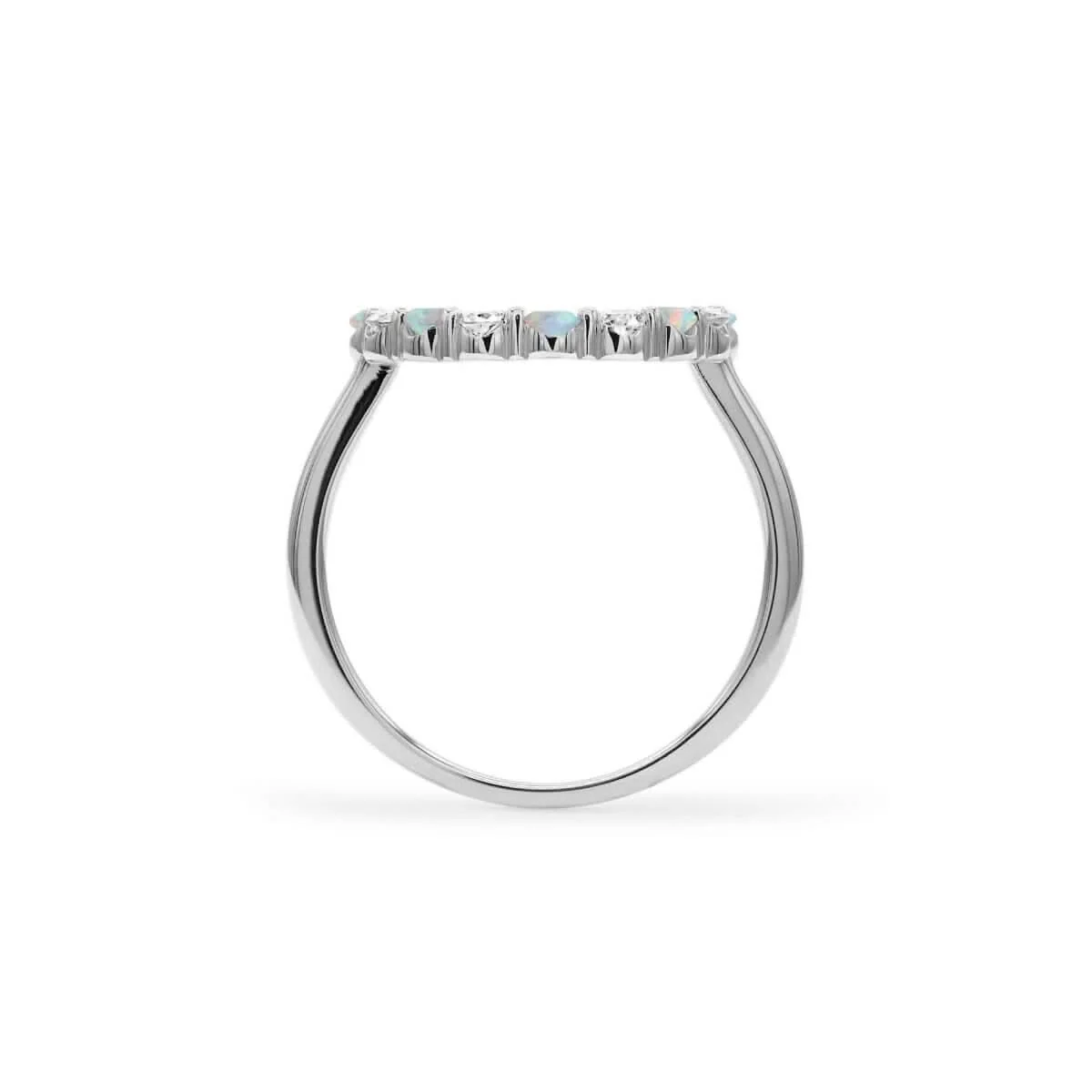 Rosecliff Circle Diamond & Opal Ring in 14k Gold (October) - Image 8