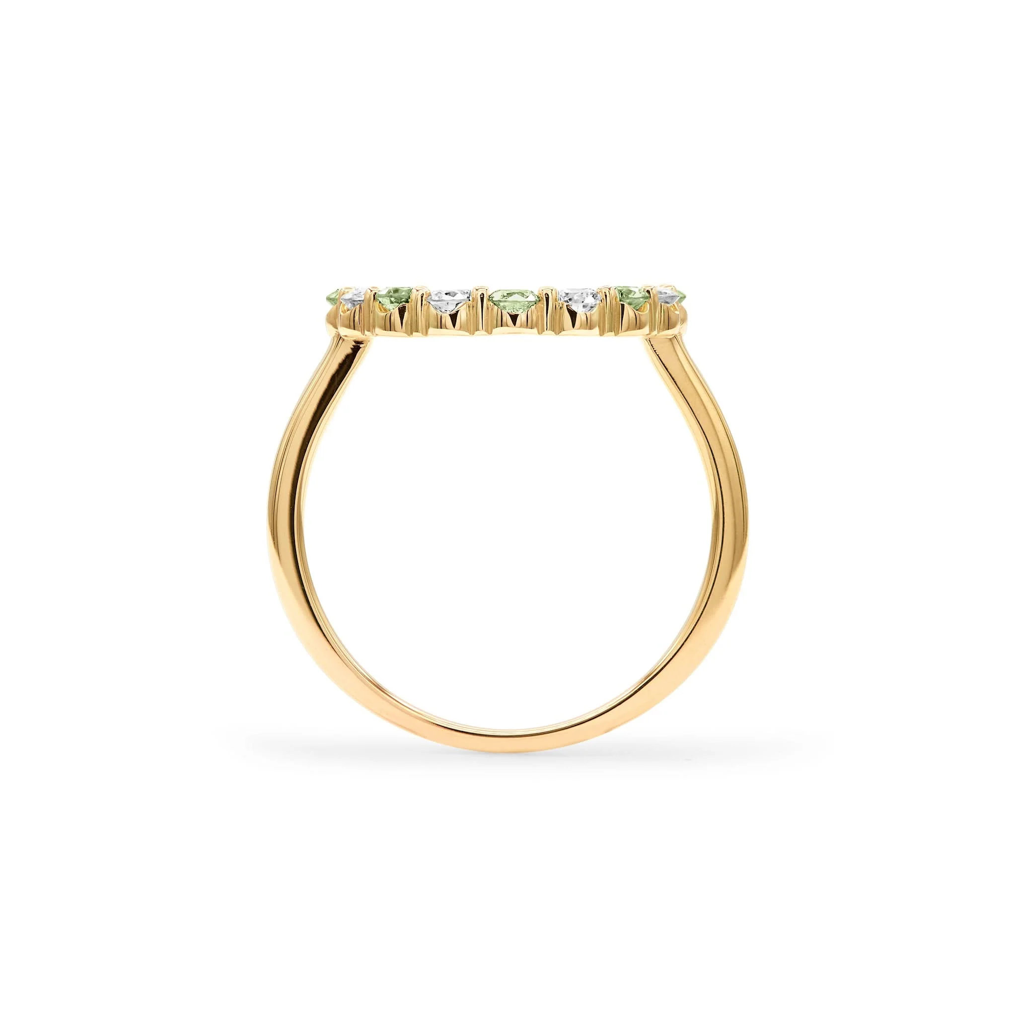 Rosecliff Circle Diamond & Peridot Ring in 14k Gold (August) - Image 4