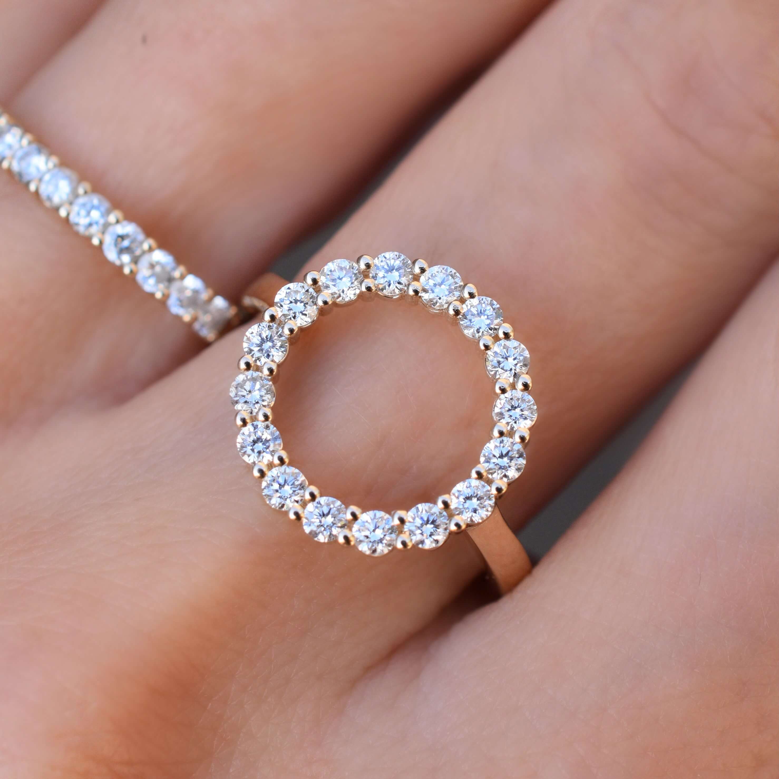 Rosecliff Circle Diamond Ring in 14k Gold (April) - Image 10