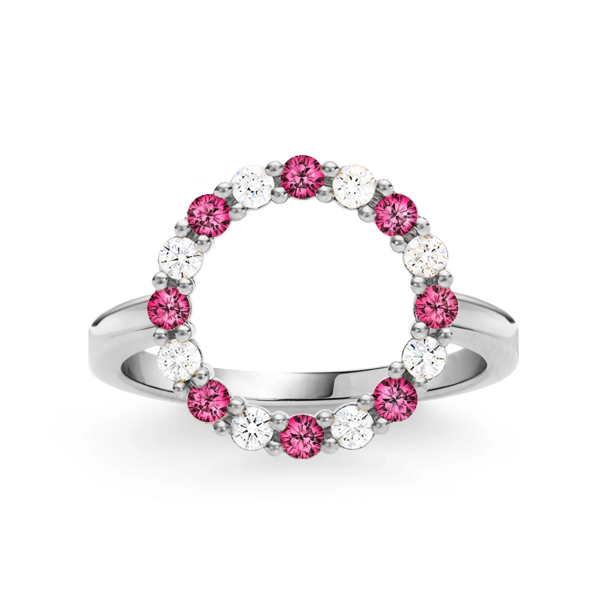 Rosecliff Circle Diamond & Ruby Ring in 14k Gold (July) - Image 5