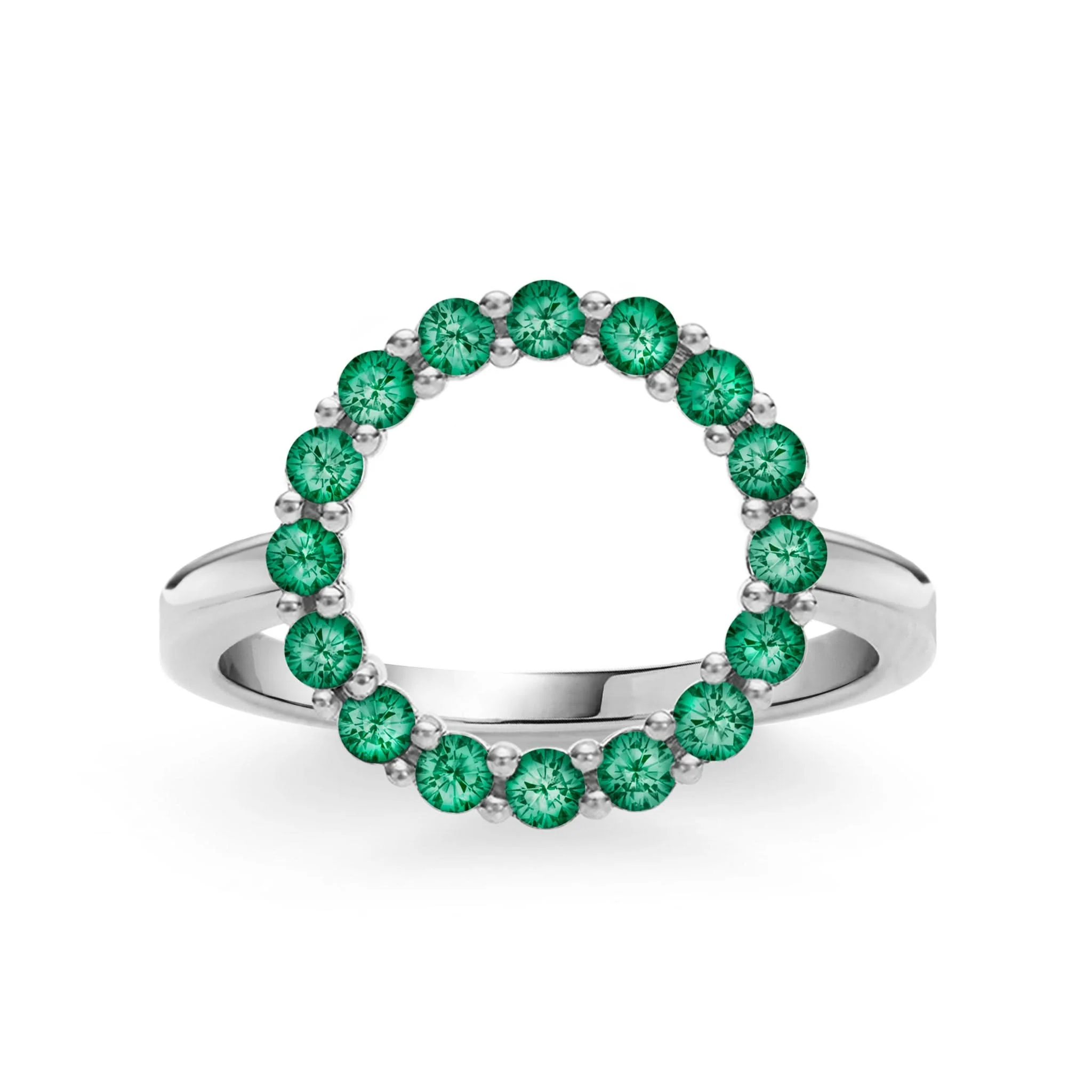 Rosecliff Circle Emerald Ring in 14k Gold (May) - Image 5