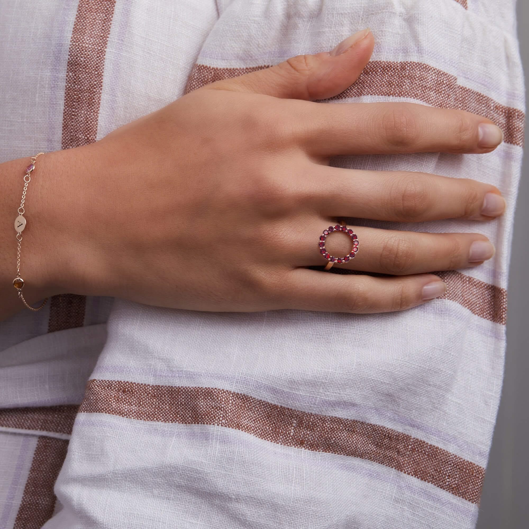Rosecliff Circle Ruby Ring in 14k Gold (July) - Image 3