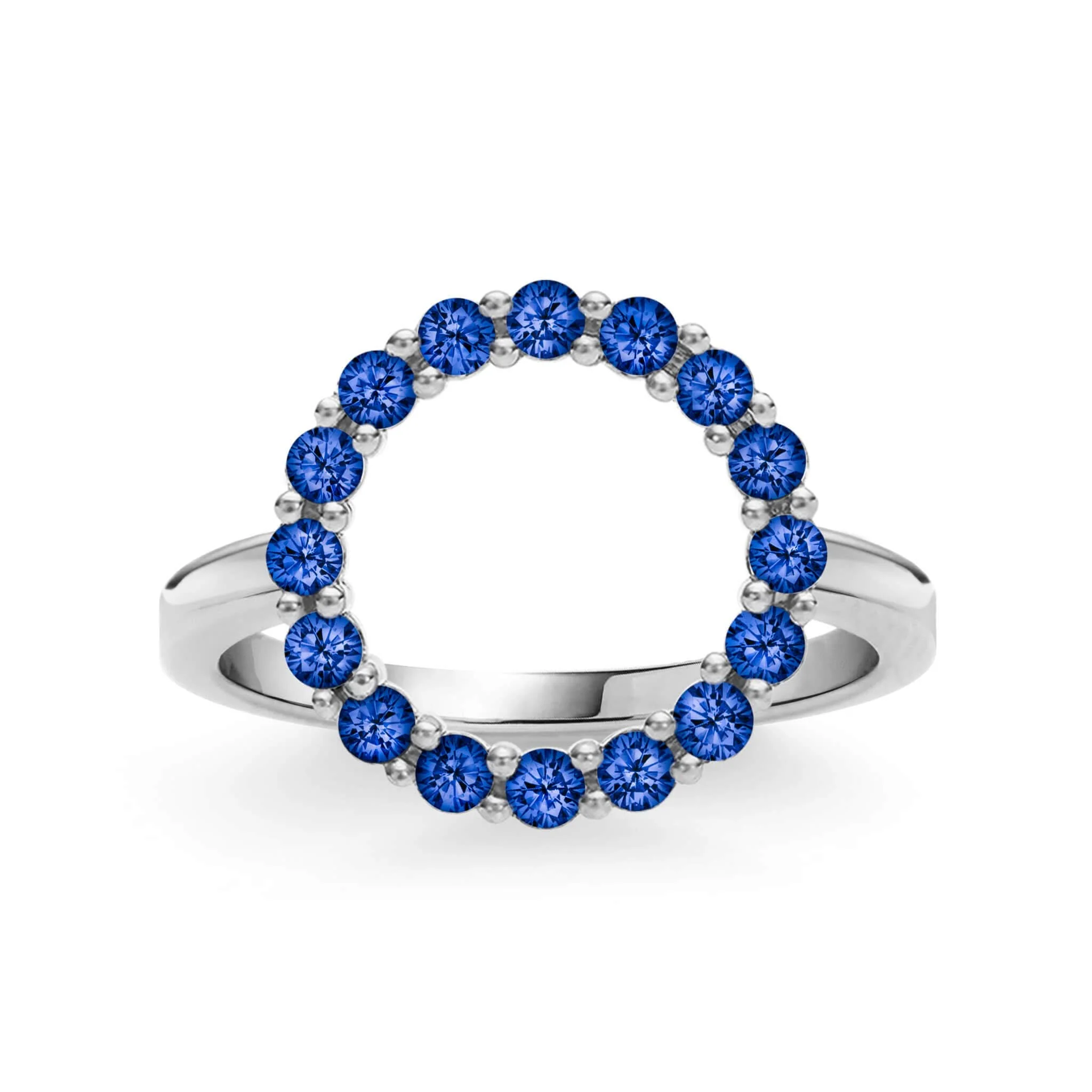 Rosecliff Circle Sapphire Ring in 14k Gold (September) - Image 5