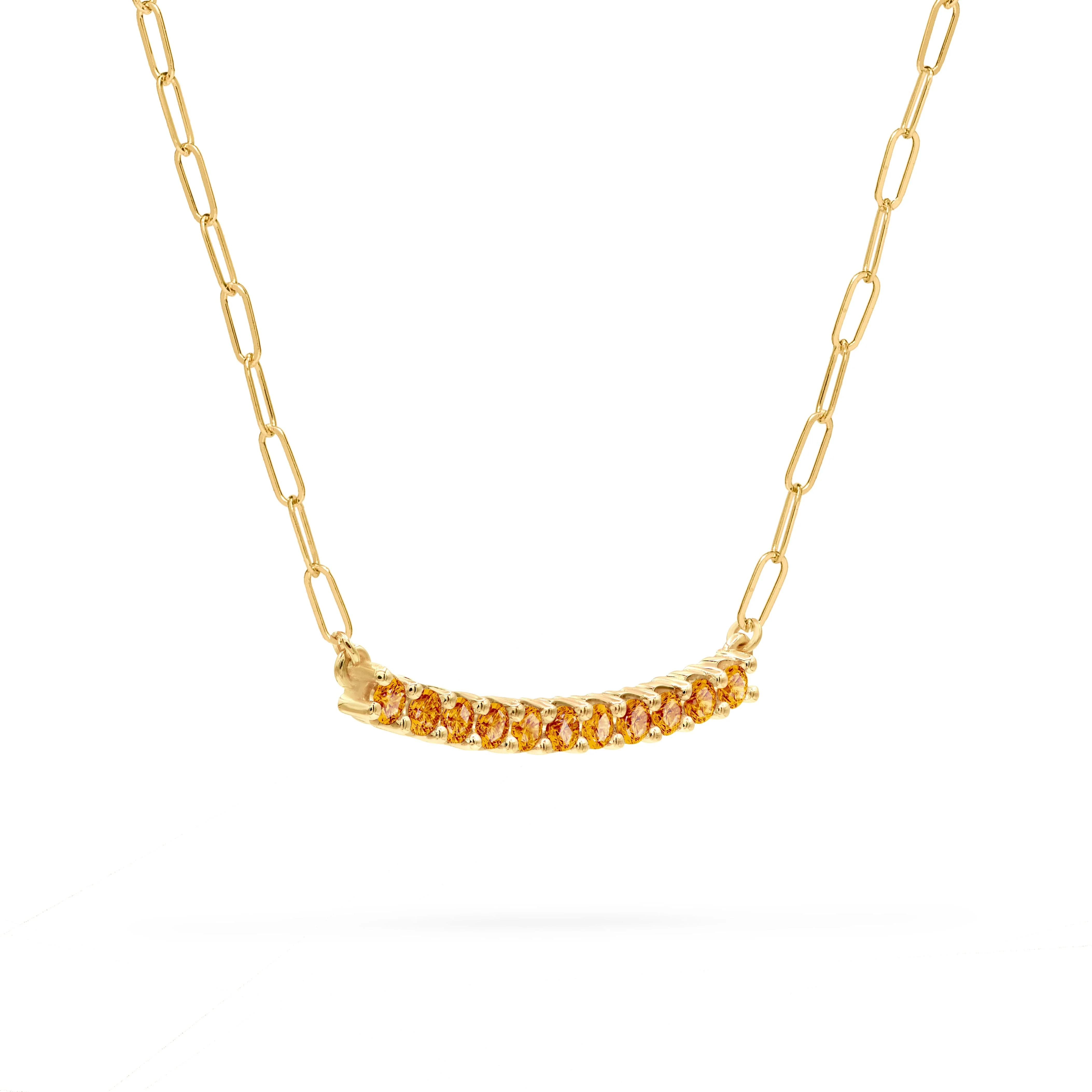 Rosecliff Citrine Bar Adelaide Mini Necklace in 14k Gold (November) - Image 4