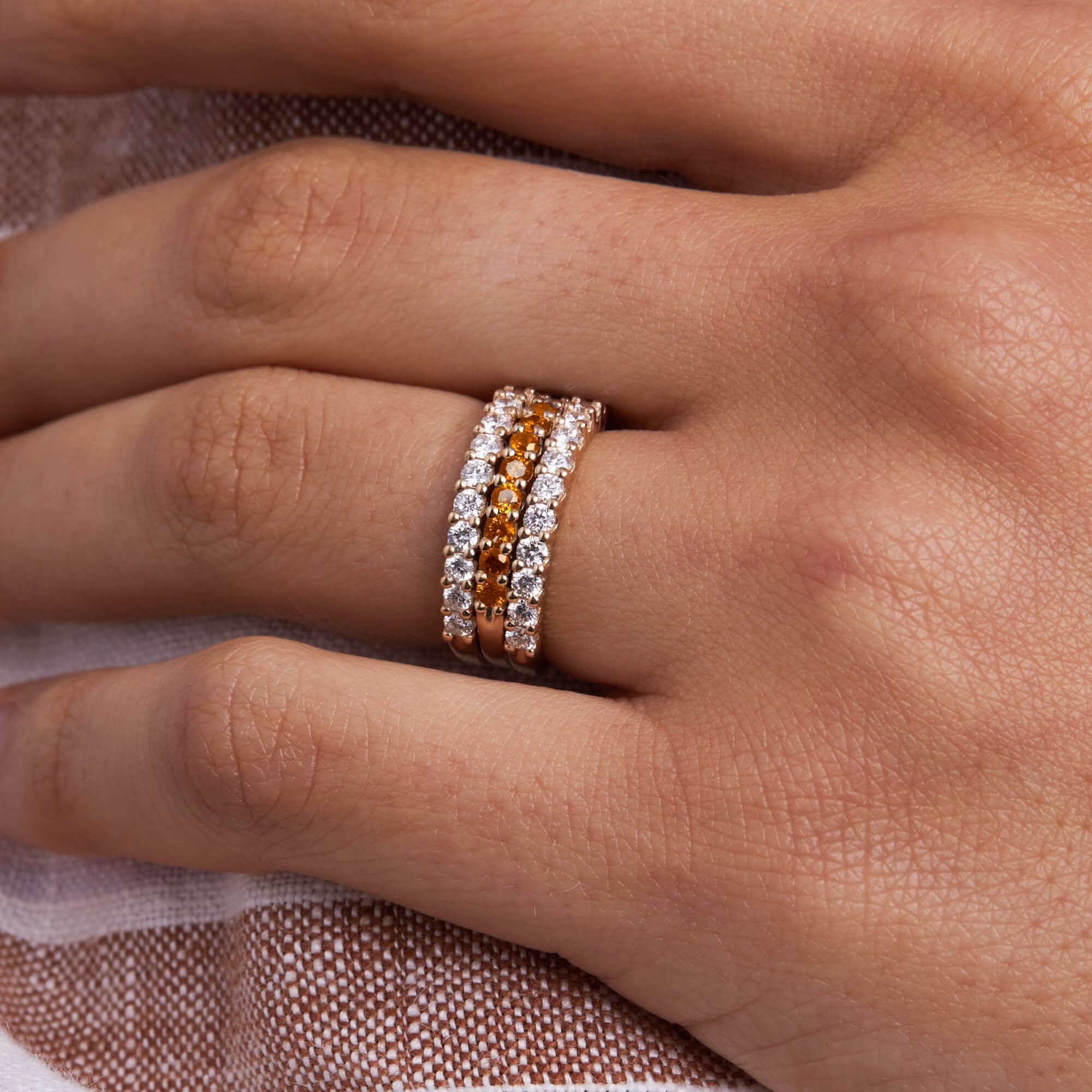 Rosecliff Citrine Stackable Ring in 14k Gold (November) - Image 11